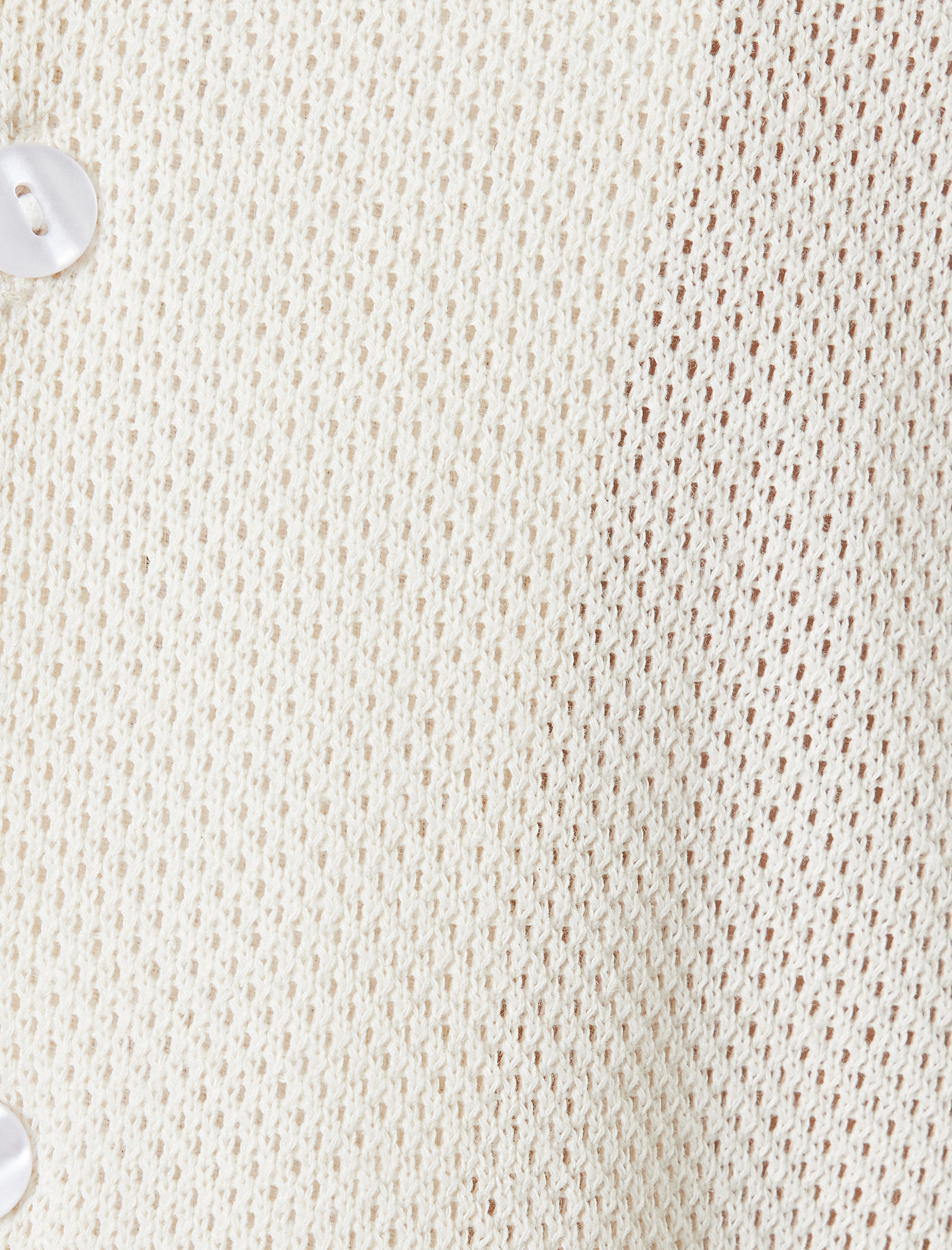 Kroşe Gömlek Kısa Kollu Yarı Transparan Dokulu Pamuk Karışımlı