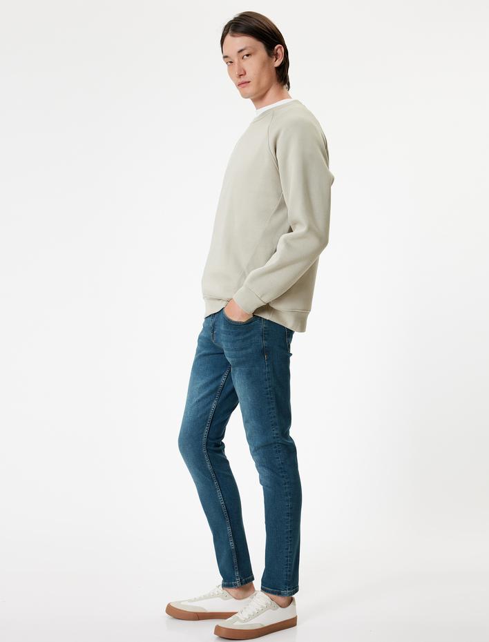  Standart Bel Slim Fit Düğmeli Kot Pantolon - Brad Jean