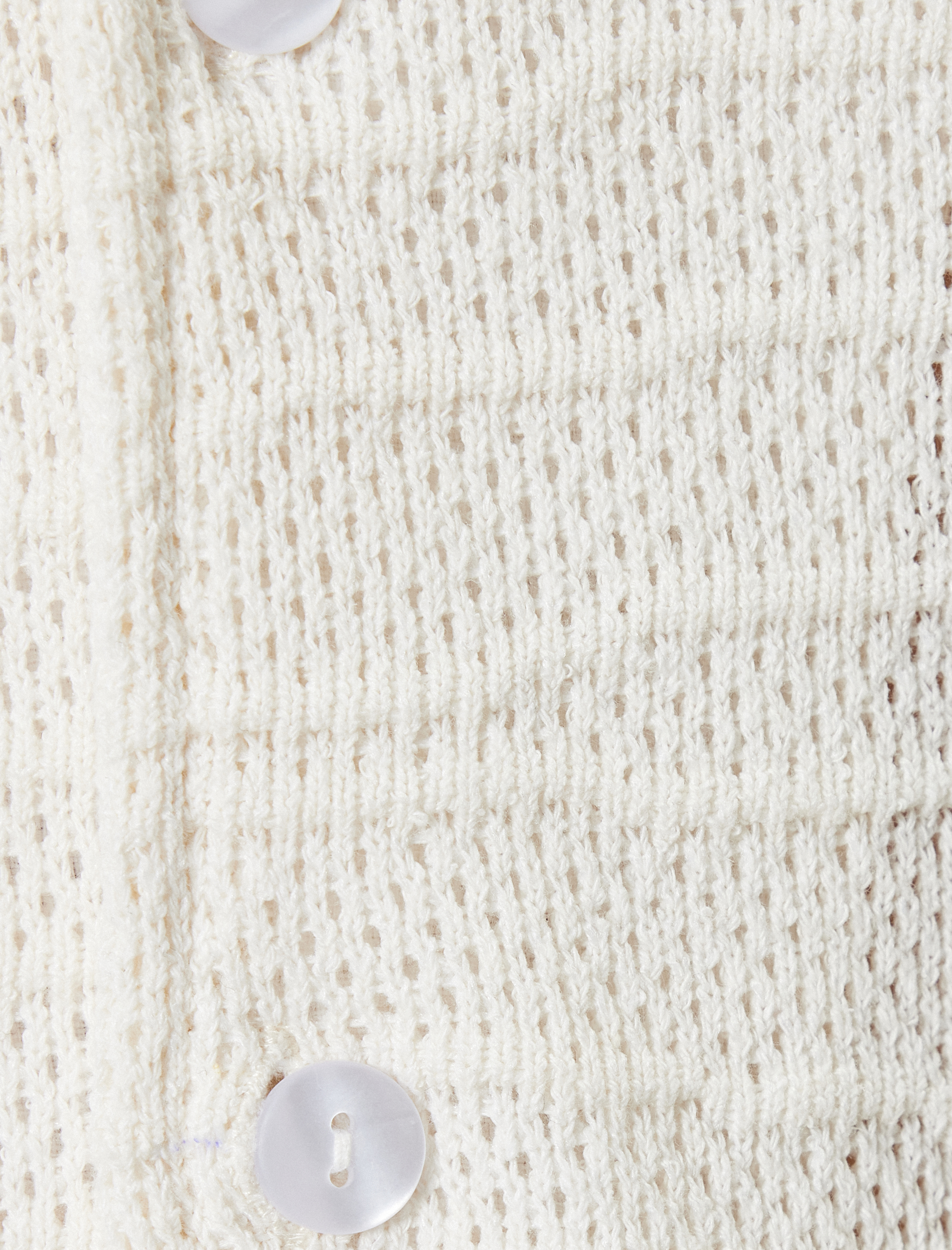 Kroşe Gömlek Kısa Kollu Yarı Transparan Dokulu Pamuk Karışımlı