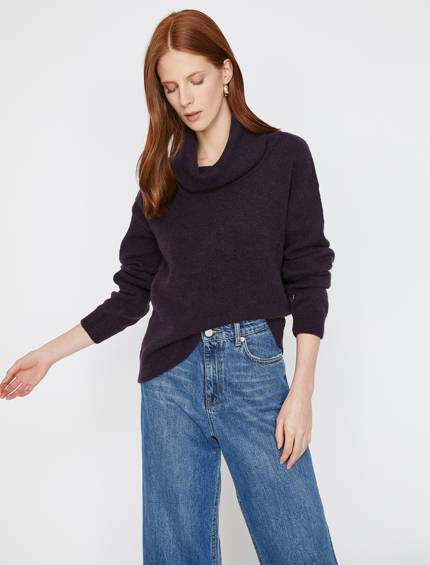   Boğazlı Yaka Triko Kazak