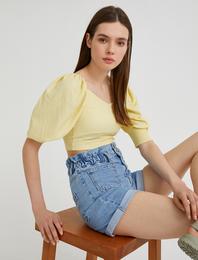 Crop Prenses Kol Bluz