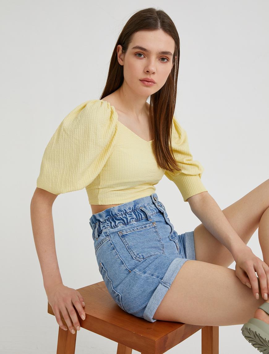   Crop Prenses Kol Bluz