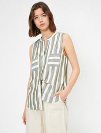 Çizgili Kolsuz Gömlek