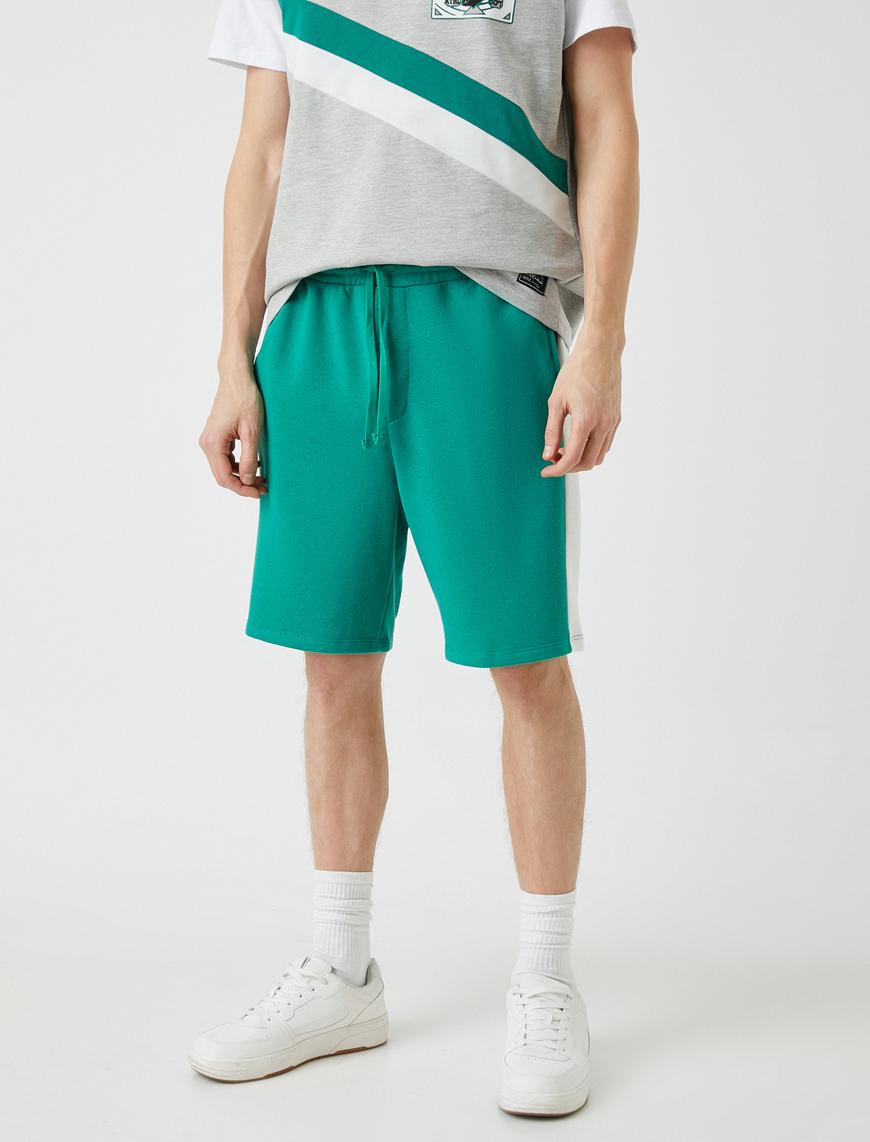   Slim Fit Şeritli Şort