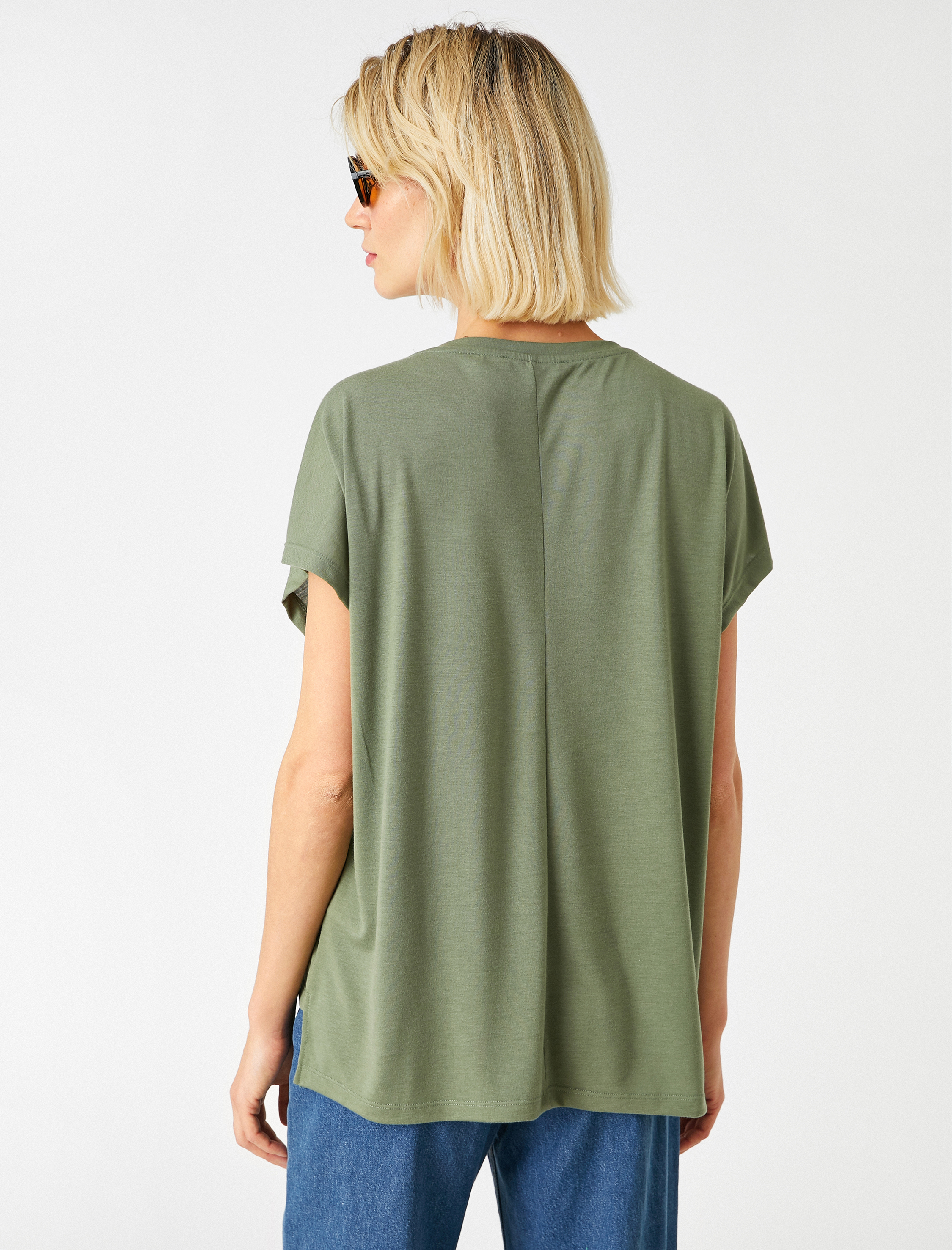   Baskılı Tişört Bisiklet Yaka