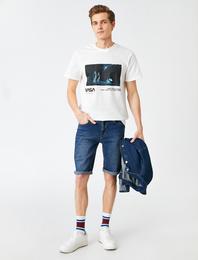 Paçası Katlı Kot Şort