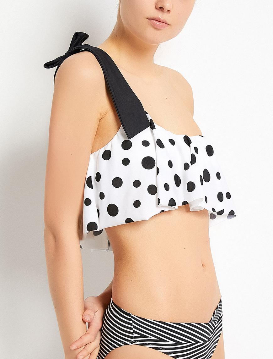   Puantiye Detaylı Bikini Üstü