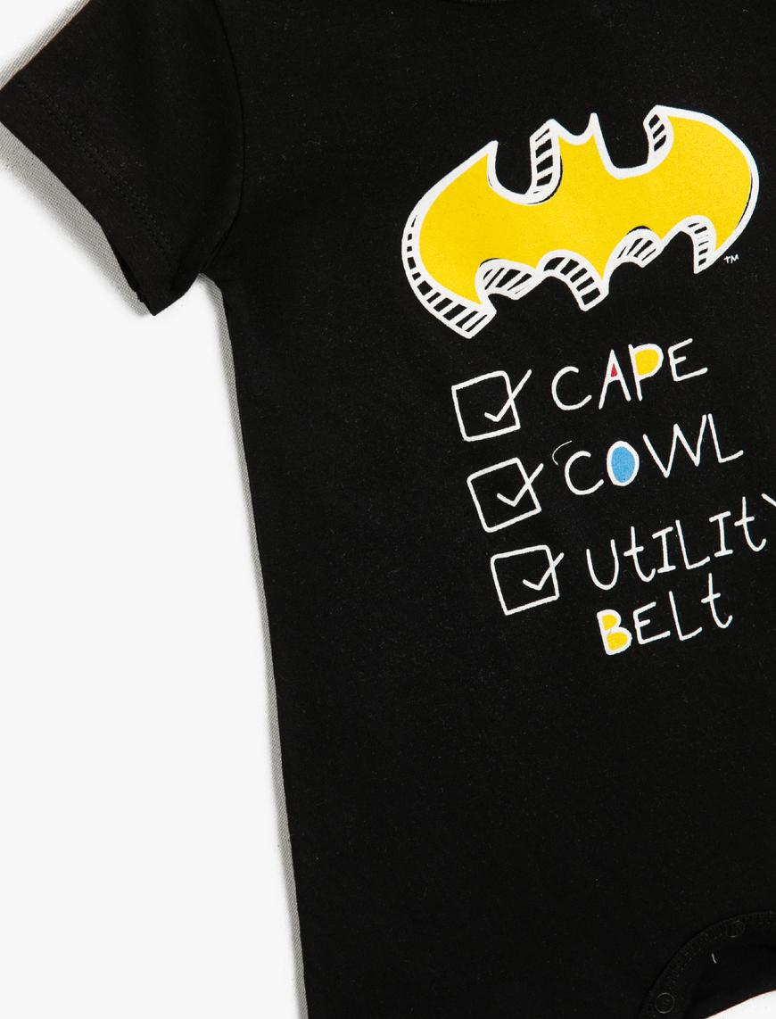  Erkek Bebek Tulum Batman Lisanslı Baskılı Pamuklu