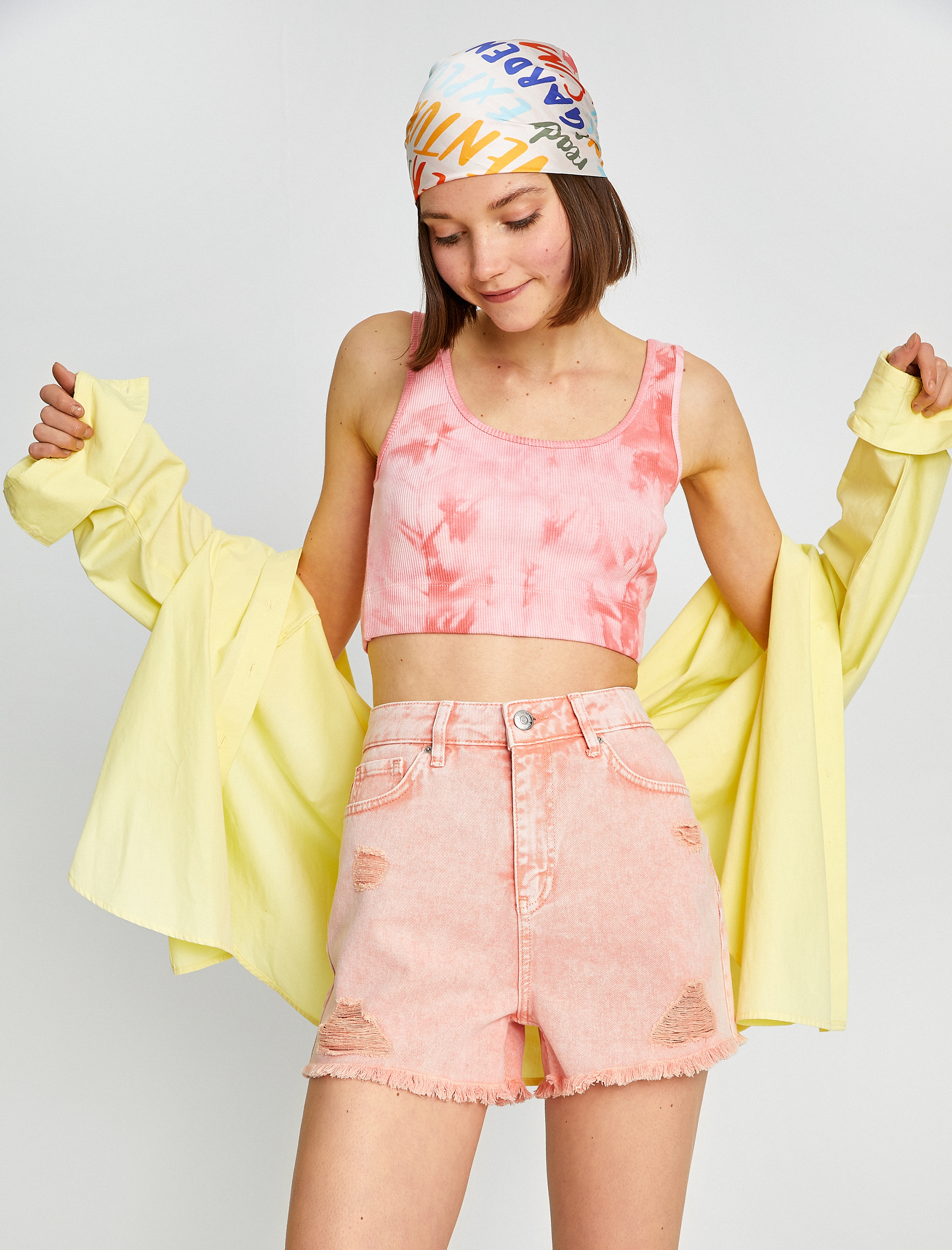   Yüksek Bel Kot Şort