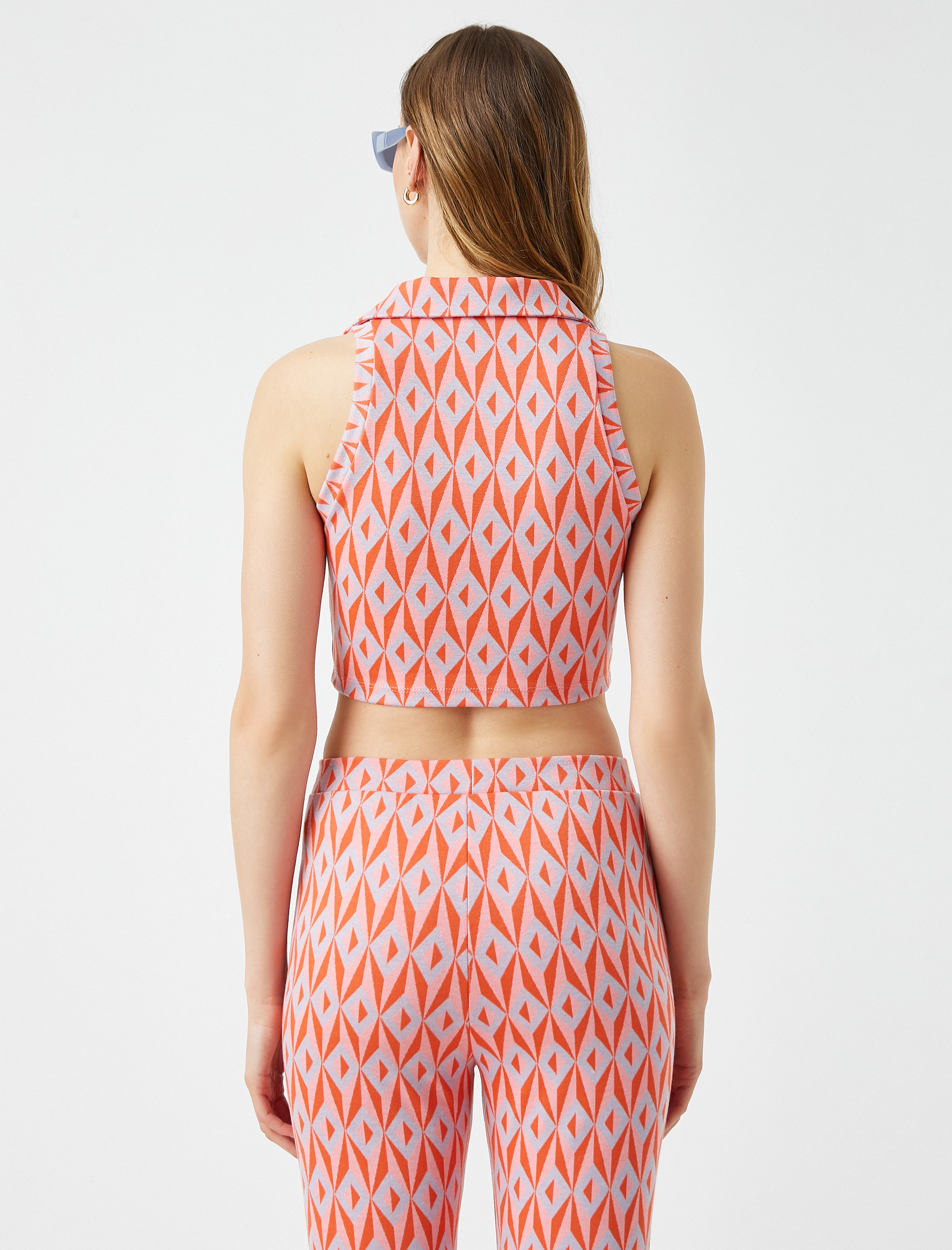   Crop Atlet Desenli Polo Yaka