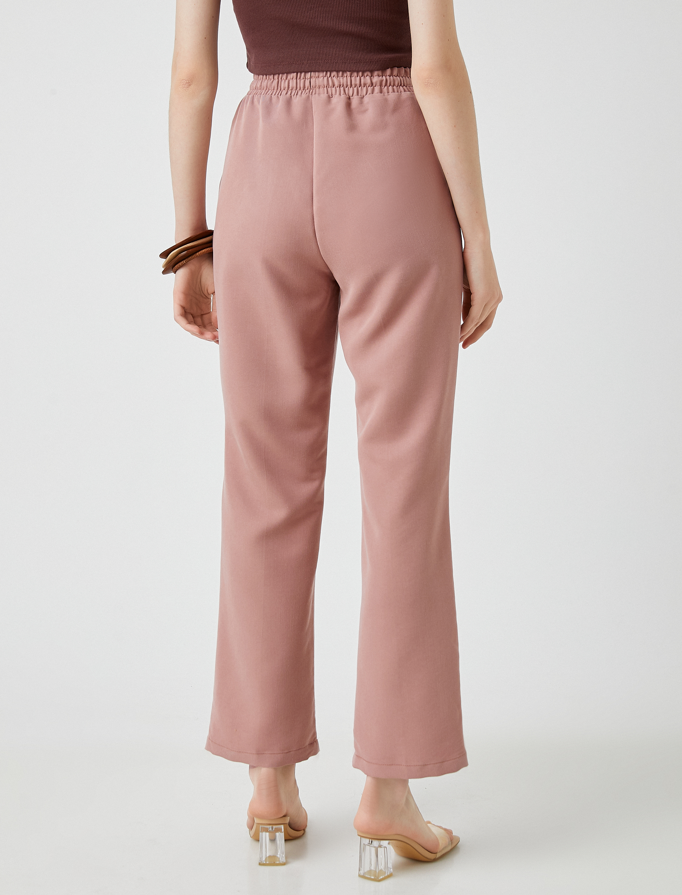   Bol Paça Pantolon Cepli Beli Bağlamalı