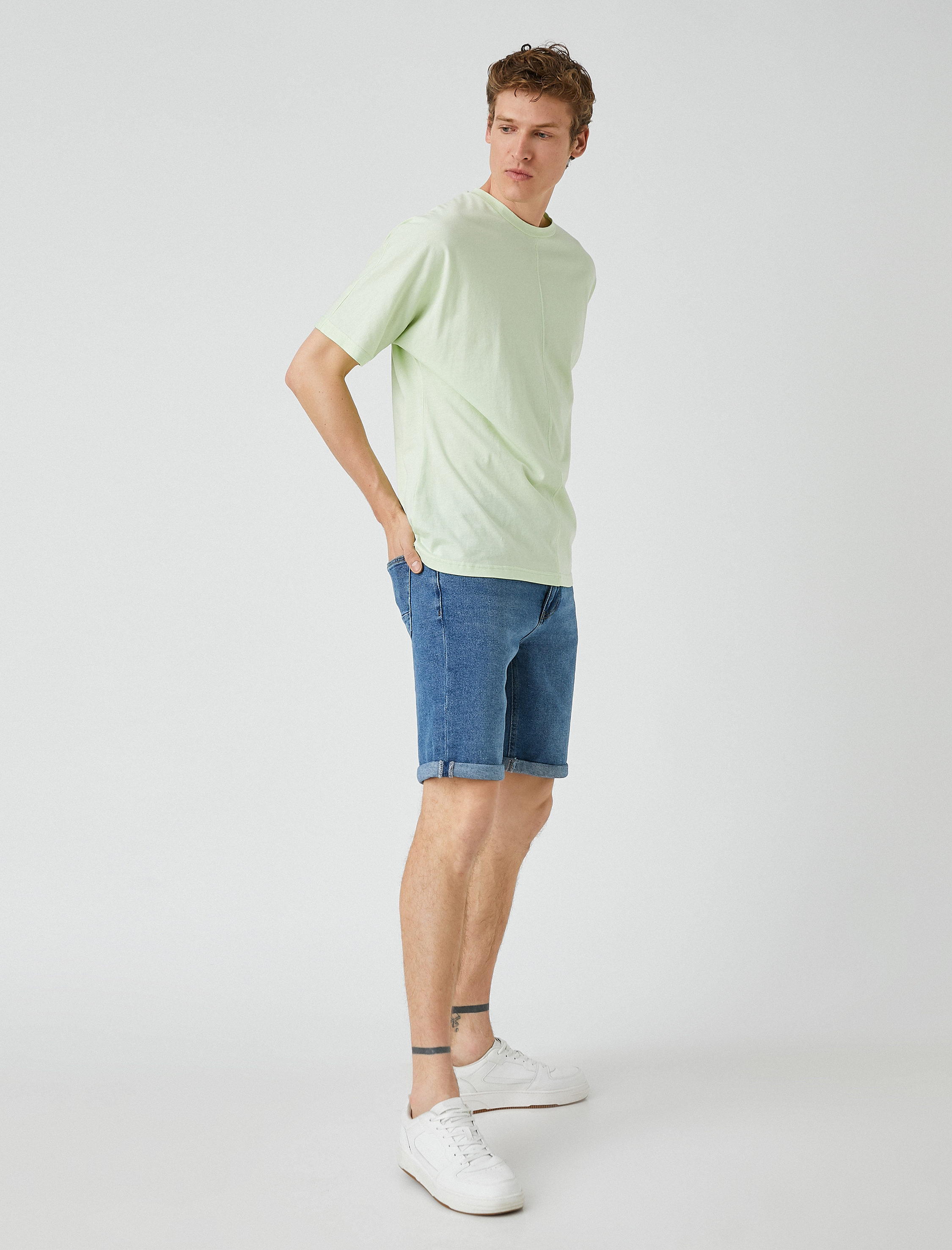   Kot Şort Katlı Paça Detaylı