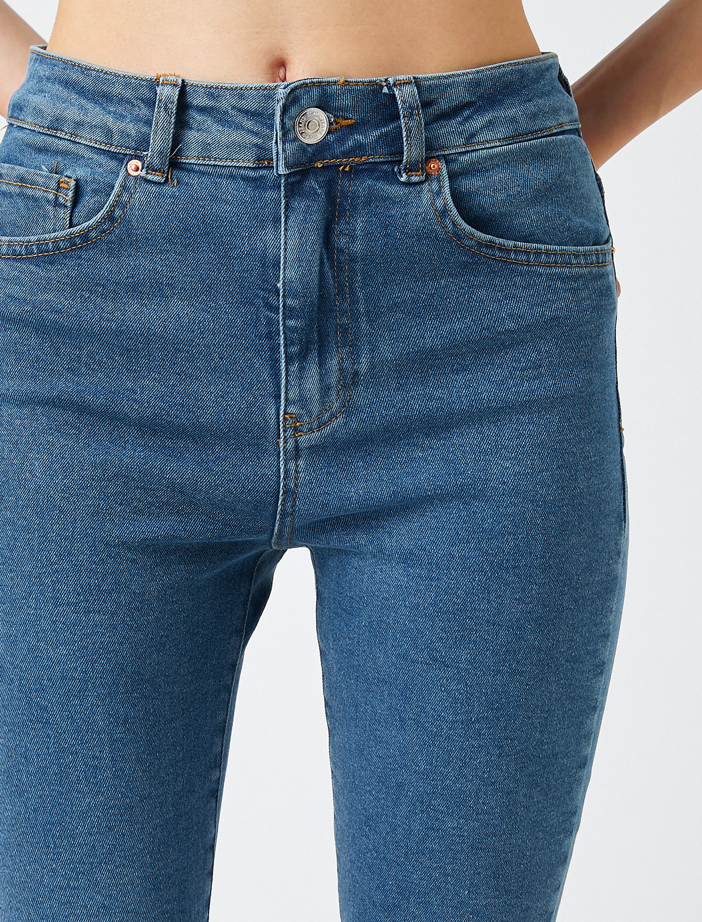   Dar Paça Kot Pantolon Dar Kesim Yüksek Bel - Carmen Jean