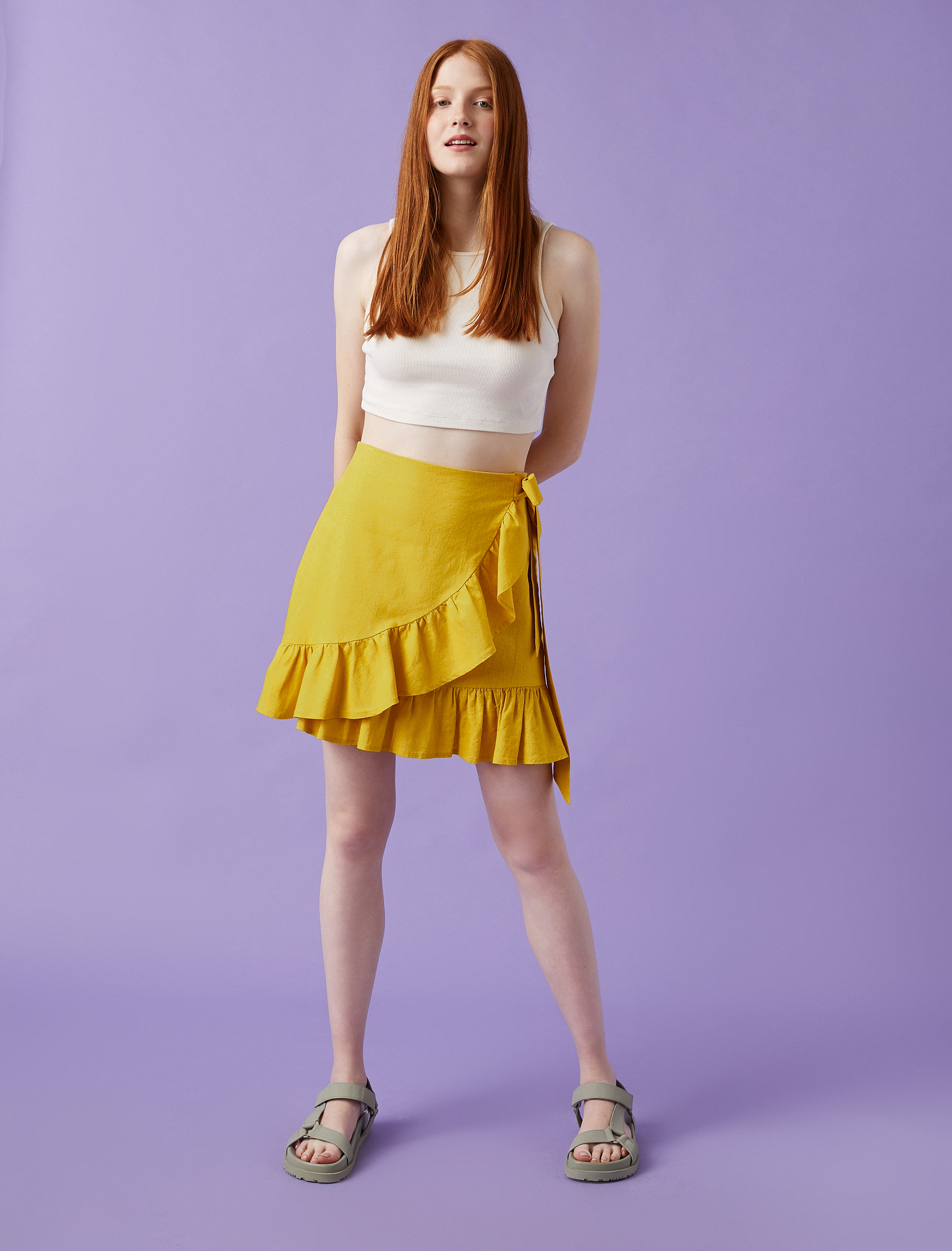   Keten Etek Fırfırlı