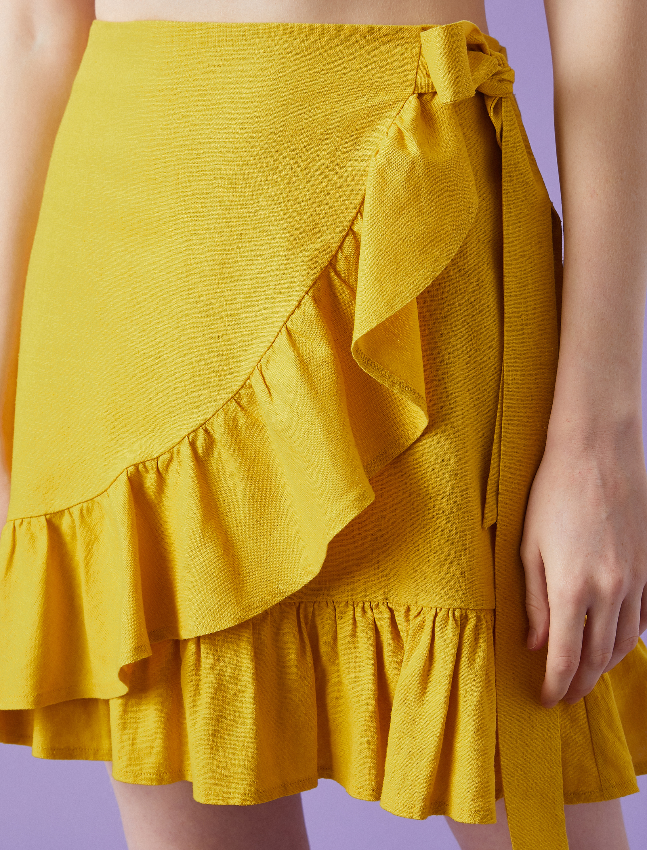   Keten Etek Fırfırlı