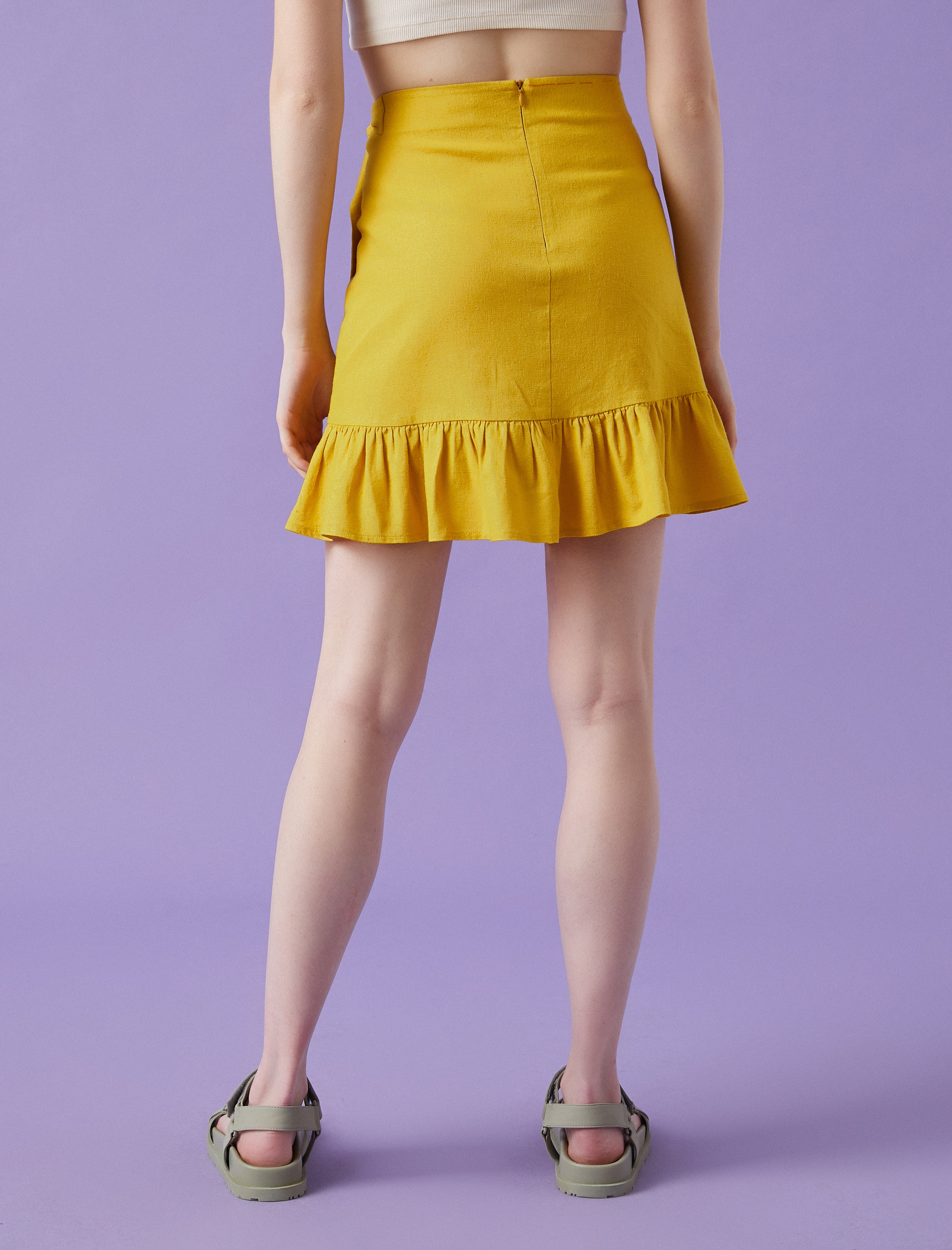   Keten Etek Fırfırlı