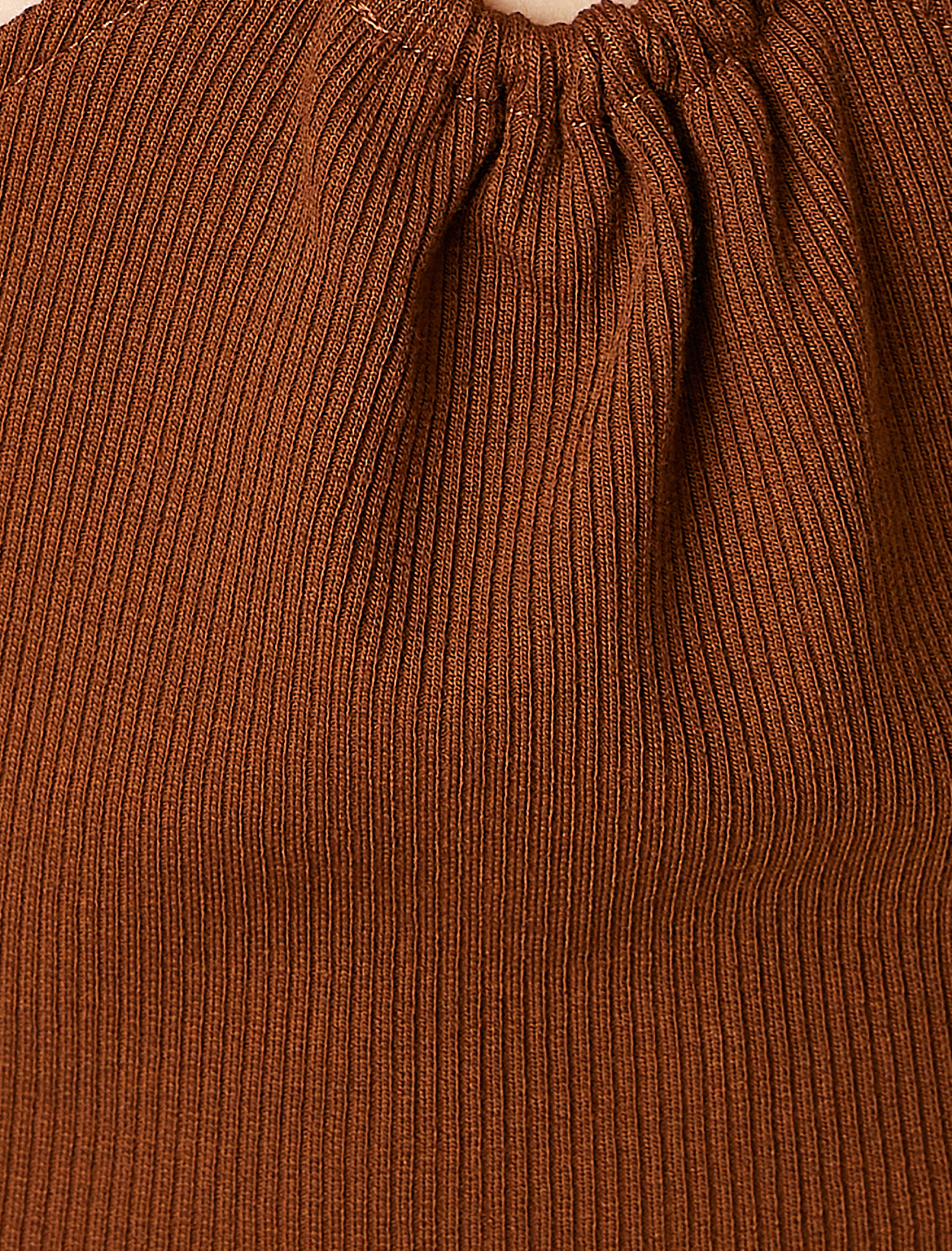   Pencere Detaylı Mini Elbise V Yaka