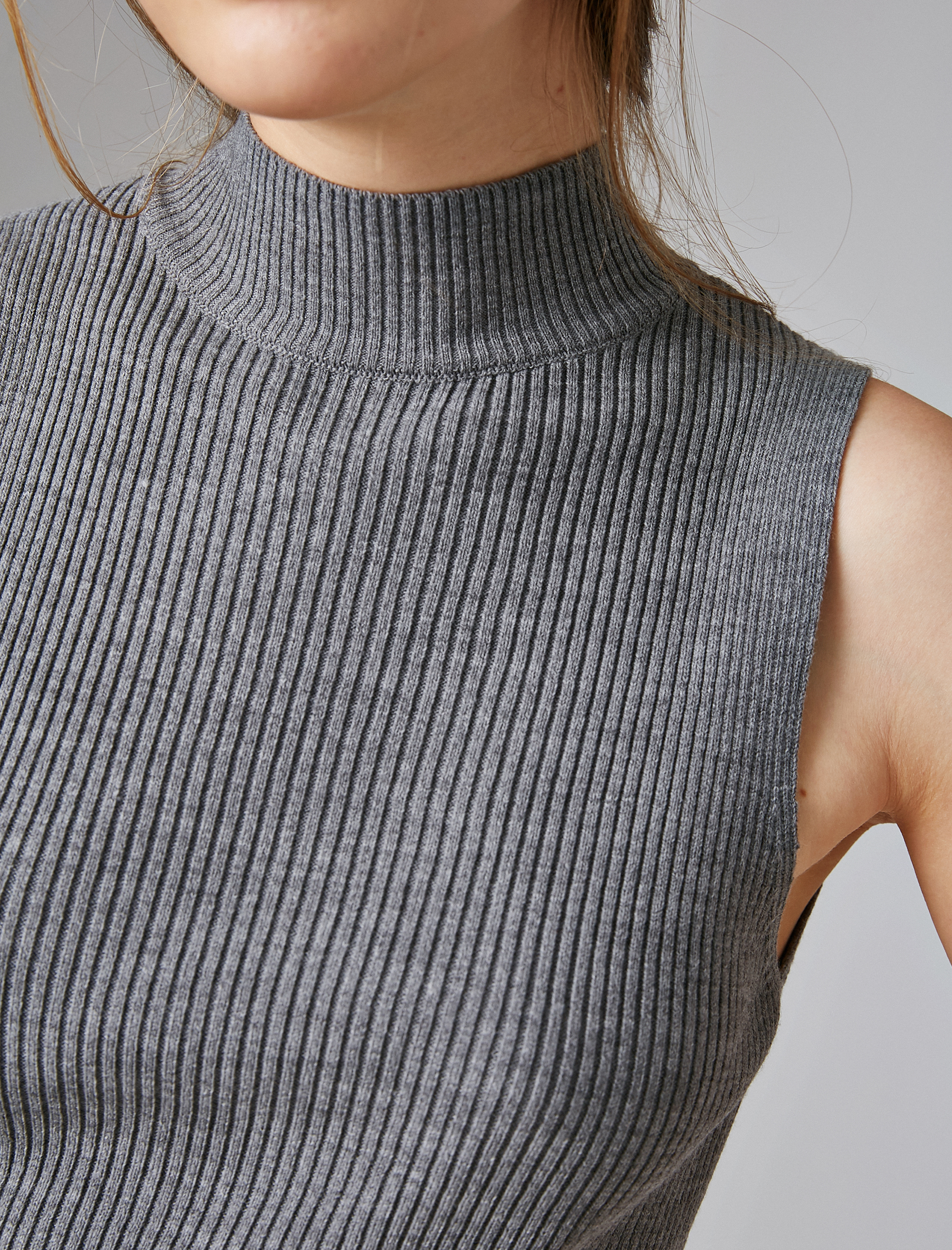   Balıkçı Yaka Kolsuz Basic Triko Kazak