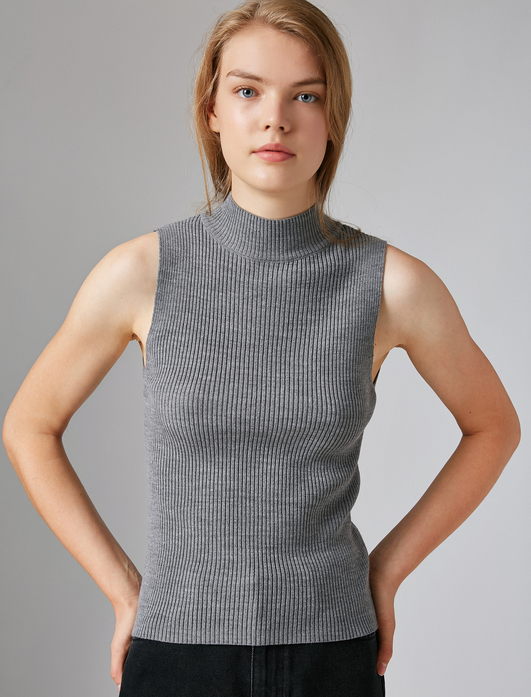   Balıkçı Yaka Kolsuz Basic Triko Kazak