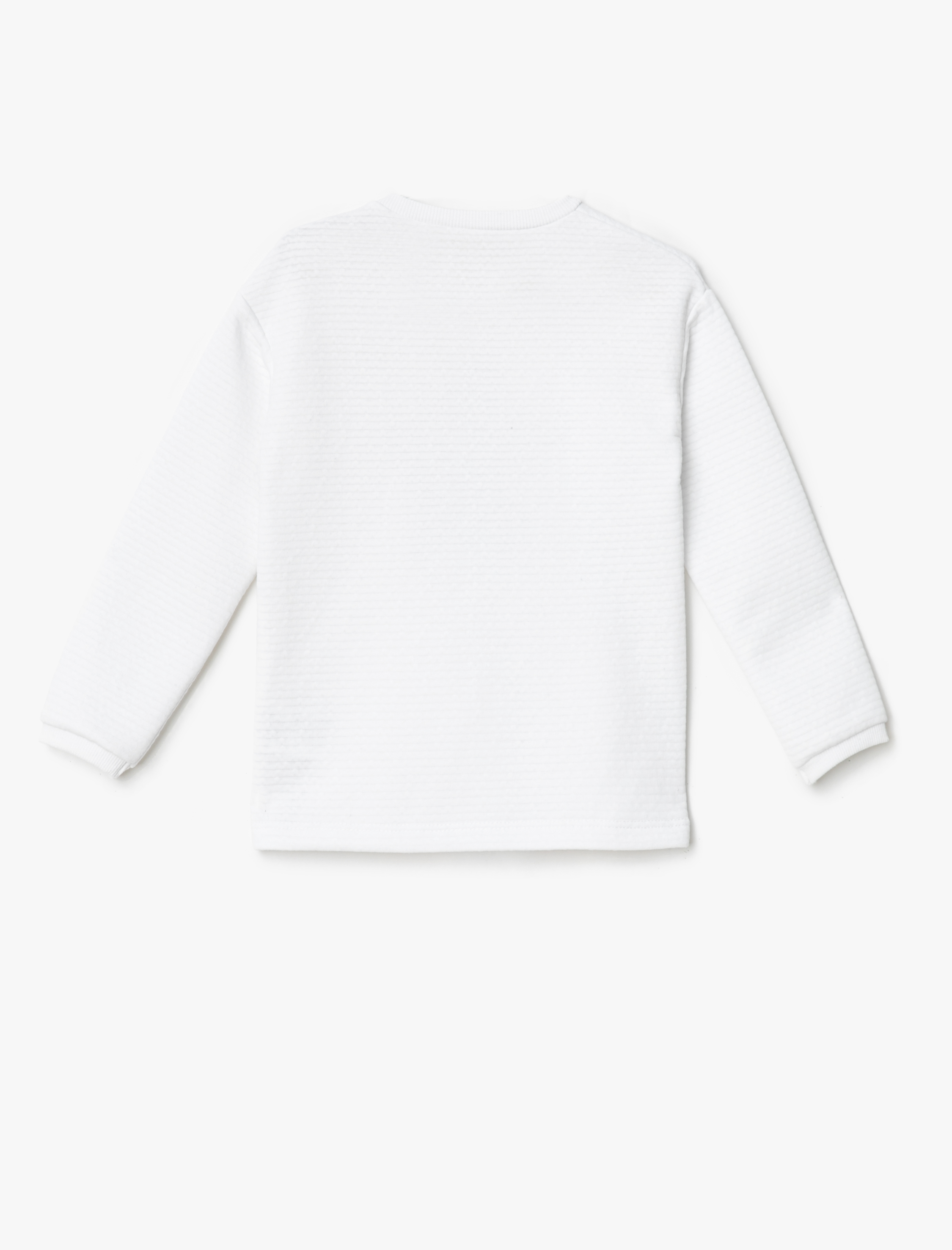  Kız Çocuk Parlak Baskılı Sweatshirt Uzun Kollu Bisiklet Yaka