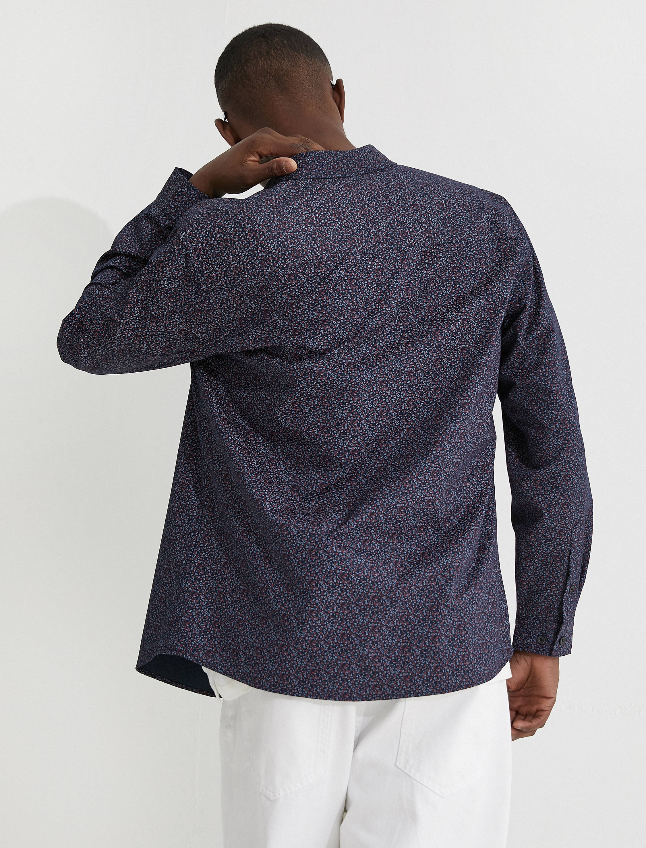 Spor Gömlek Mikro Desenli Slim Fit Non Iron