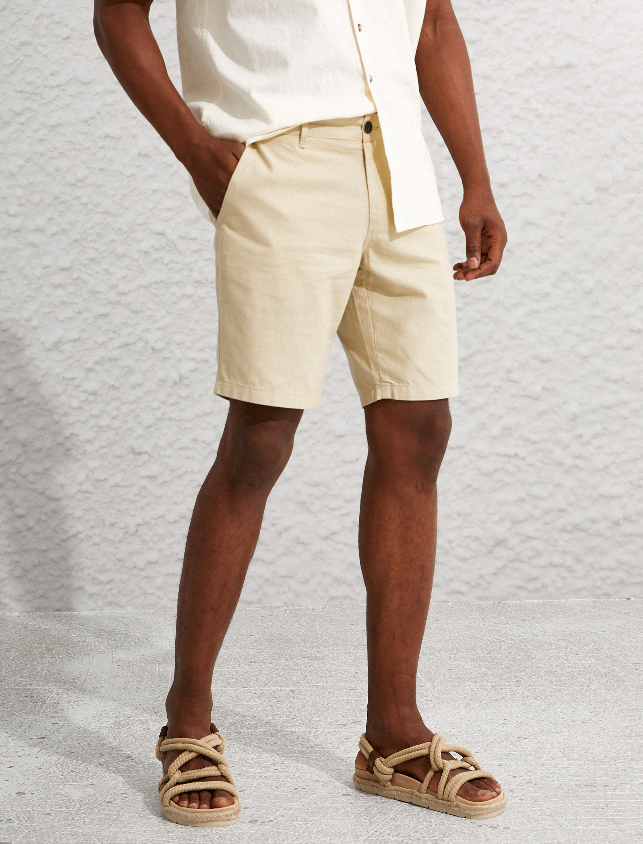   Keten Karışım Chino Şort