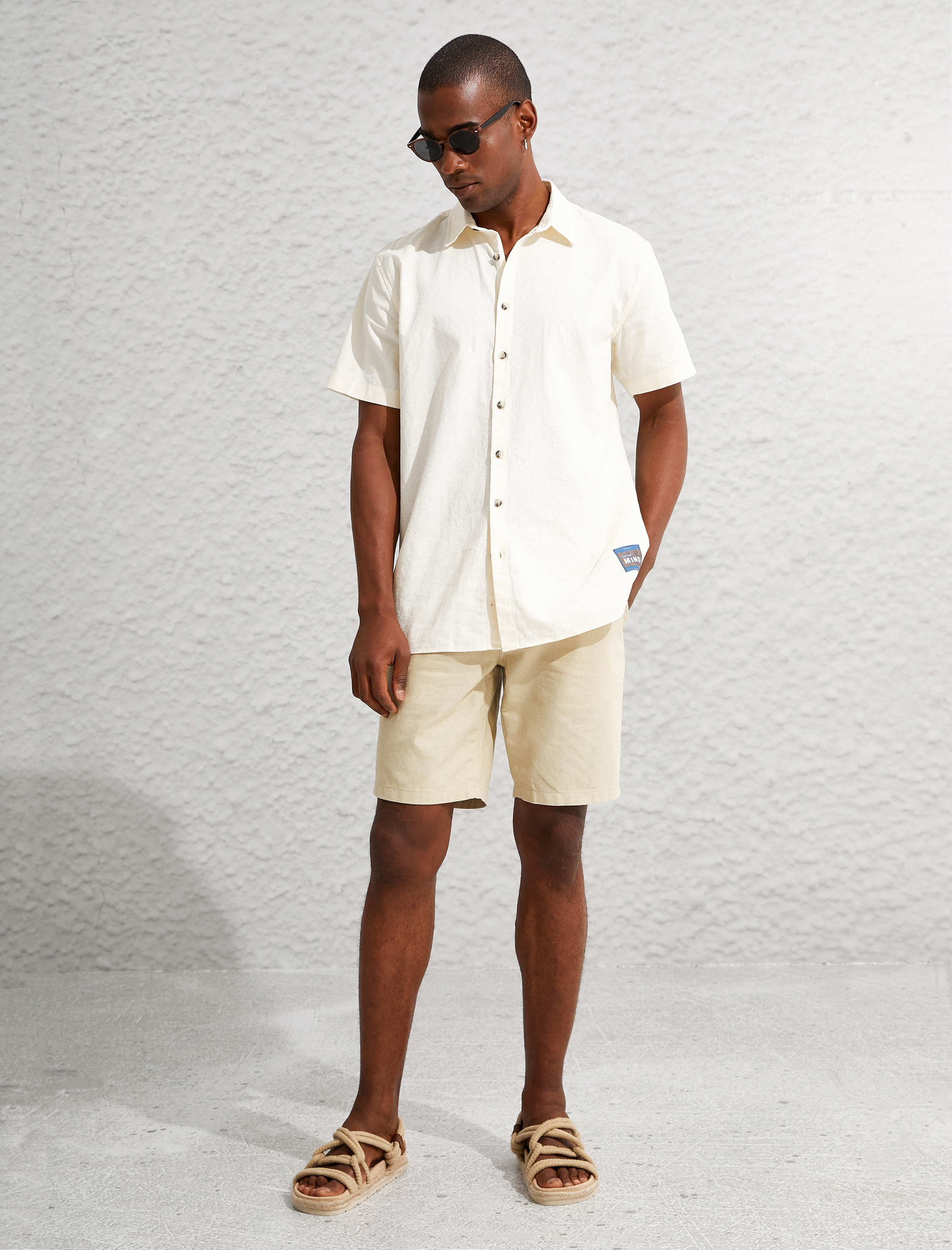   Keten Karışım Chino Şort