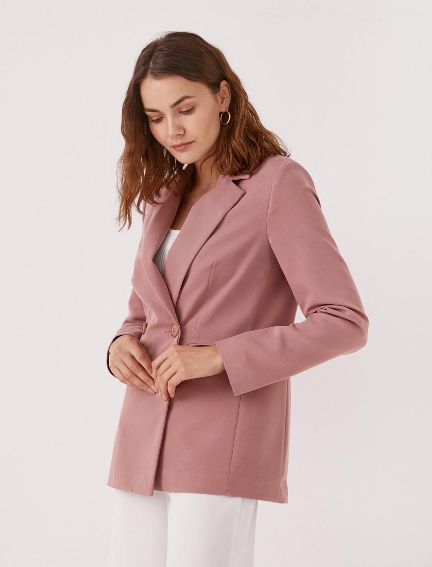   Kruvaze Blazer Ceket Modal Karışımlı