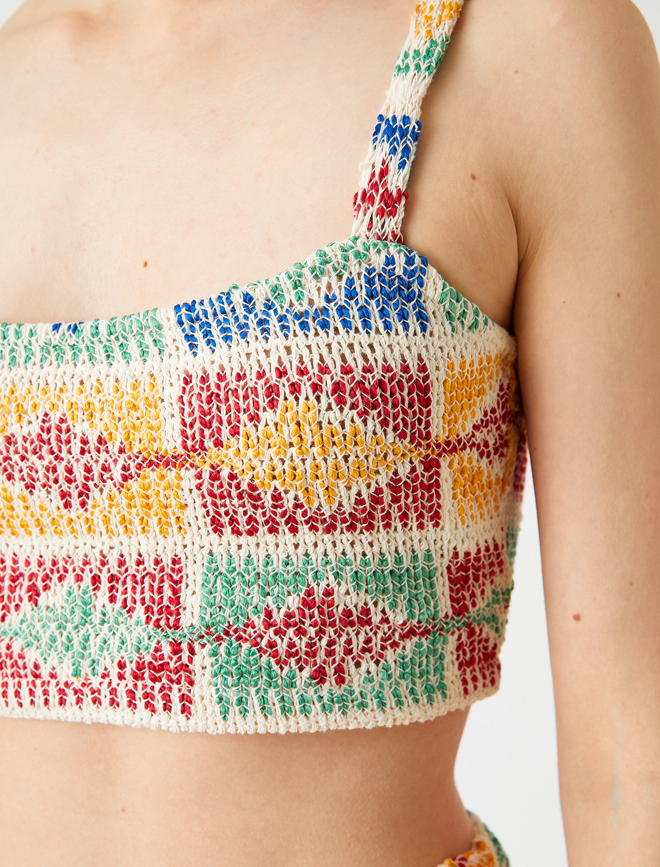   Crop Atlet Desenli Askılı