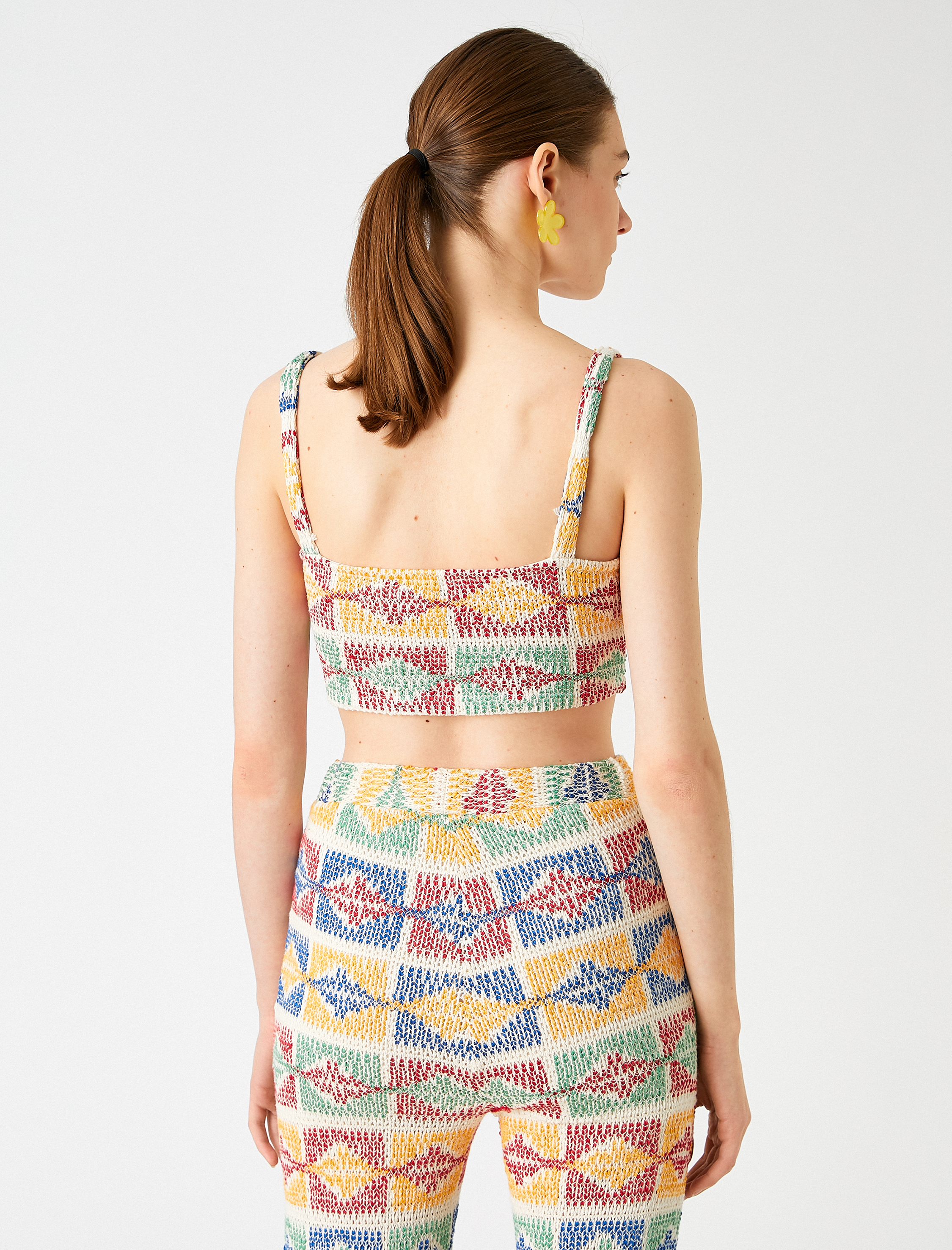   Crop Atlet Desenli Askılı