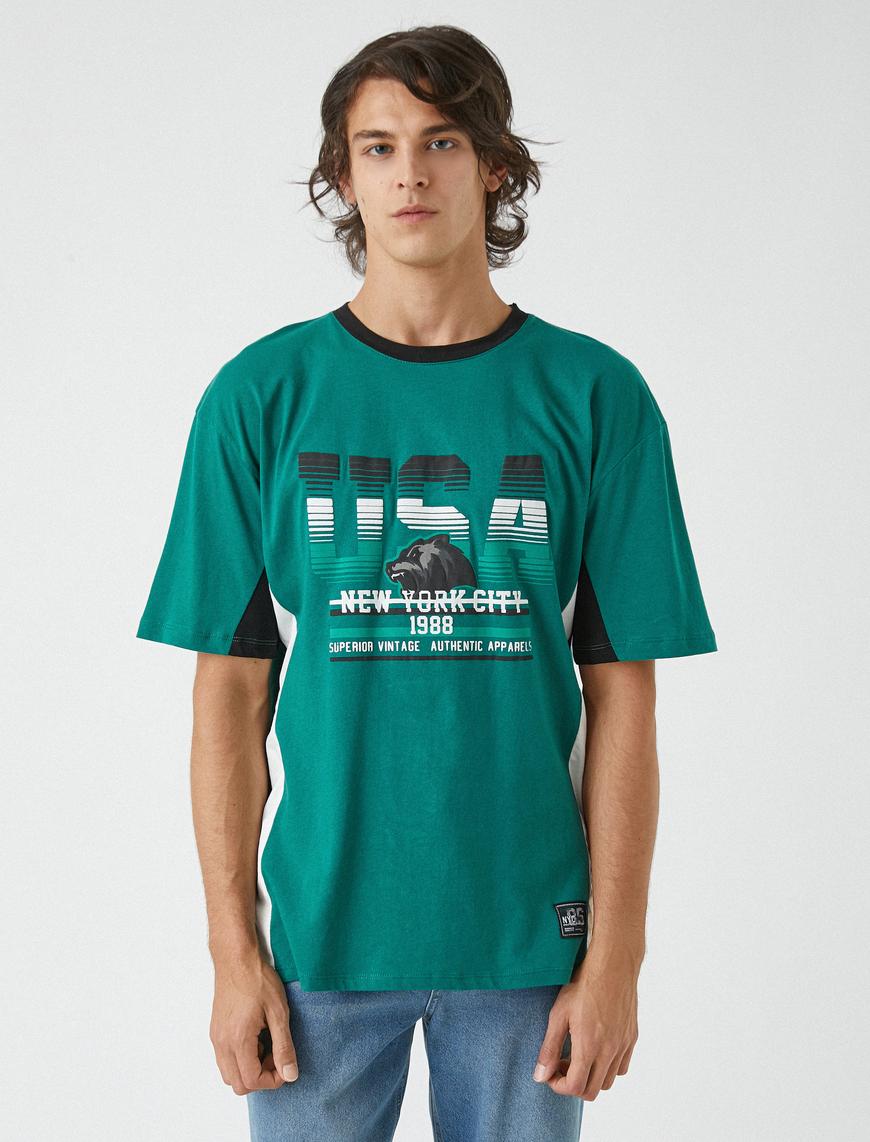   Ayı Baskılı Vintage Tişört