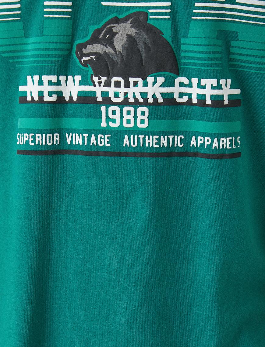   Ayı Baskılı Vintage Tişört