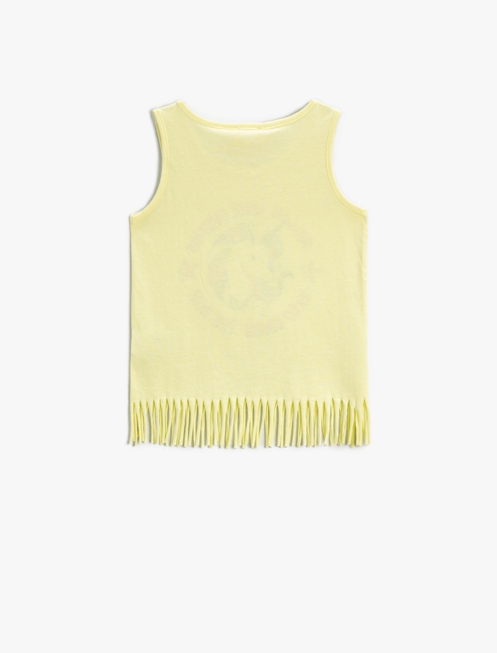 Kız Çocuk Unicorn Baskılı Püsküllü Atlet Lisanslı Pamuklu