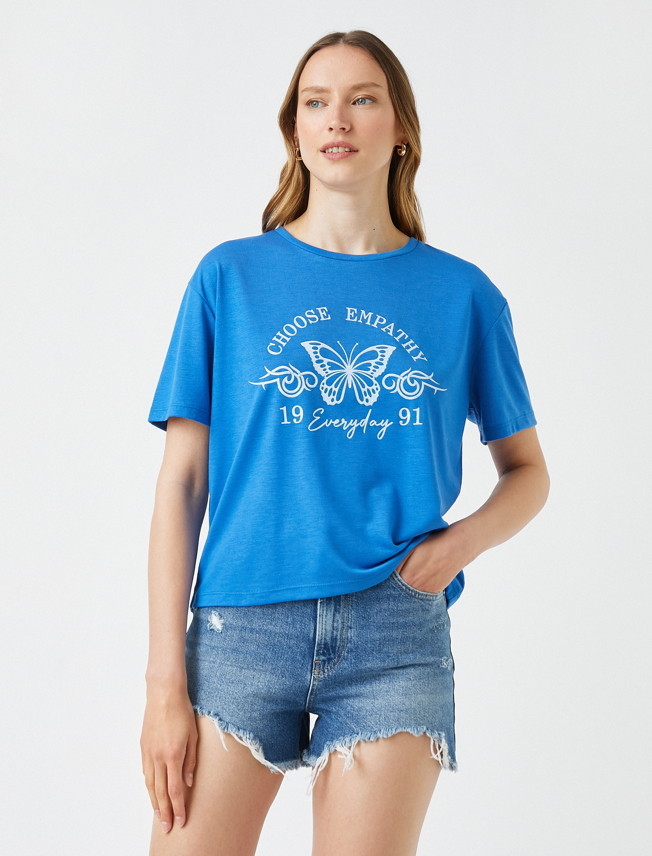   Baskılı Tişört Kısa Kollu