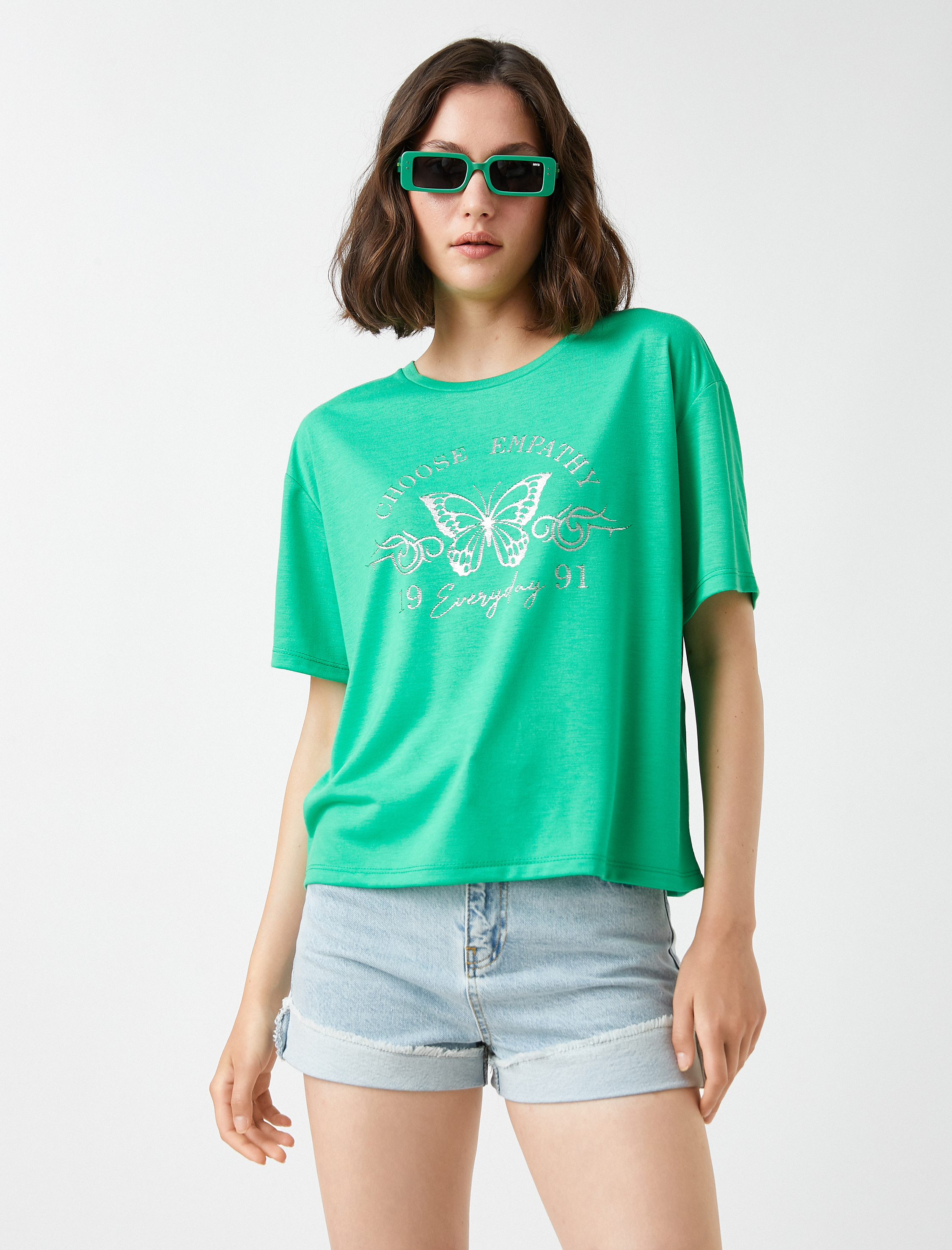   Baskılı Tişört Kısa Kollu