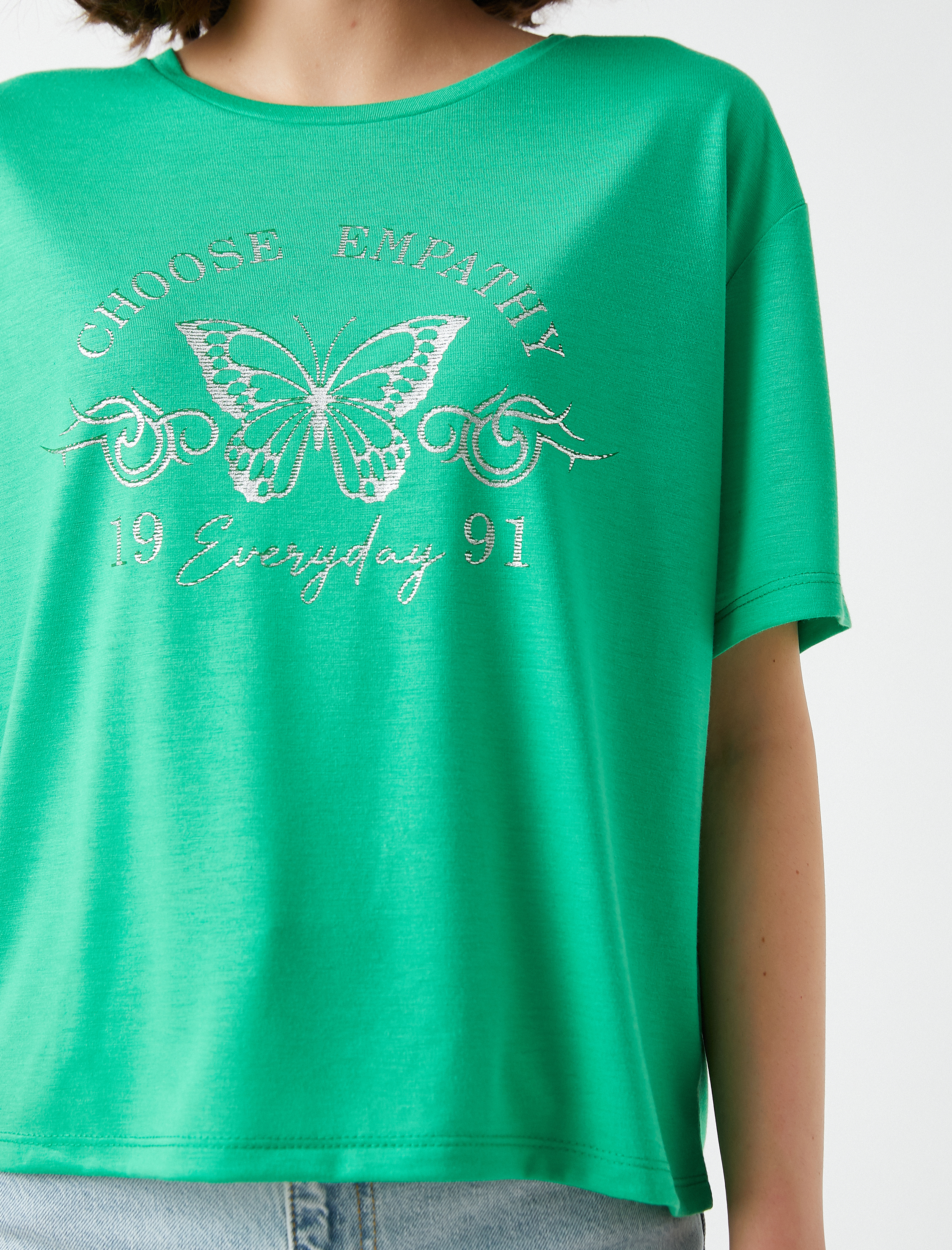   Baskılı Tişört Kısa Kollu