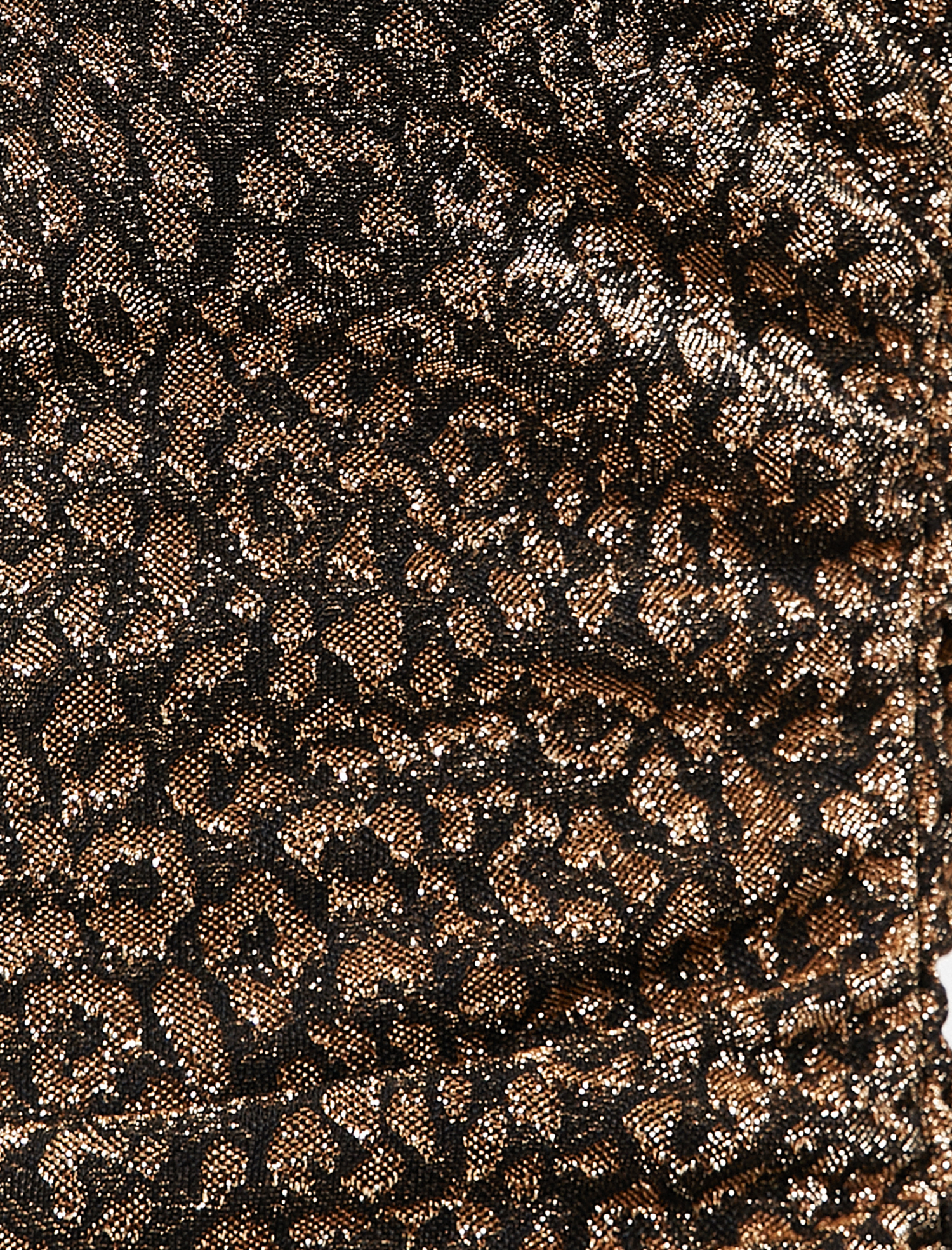   Leopar Desenli Abiye Elbise Metalik  Kamisol Mini