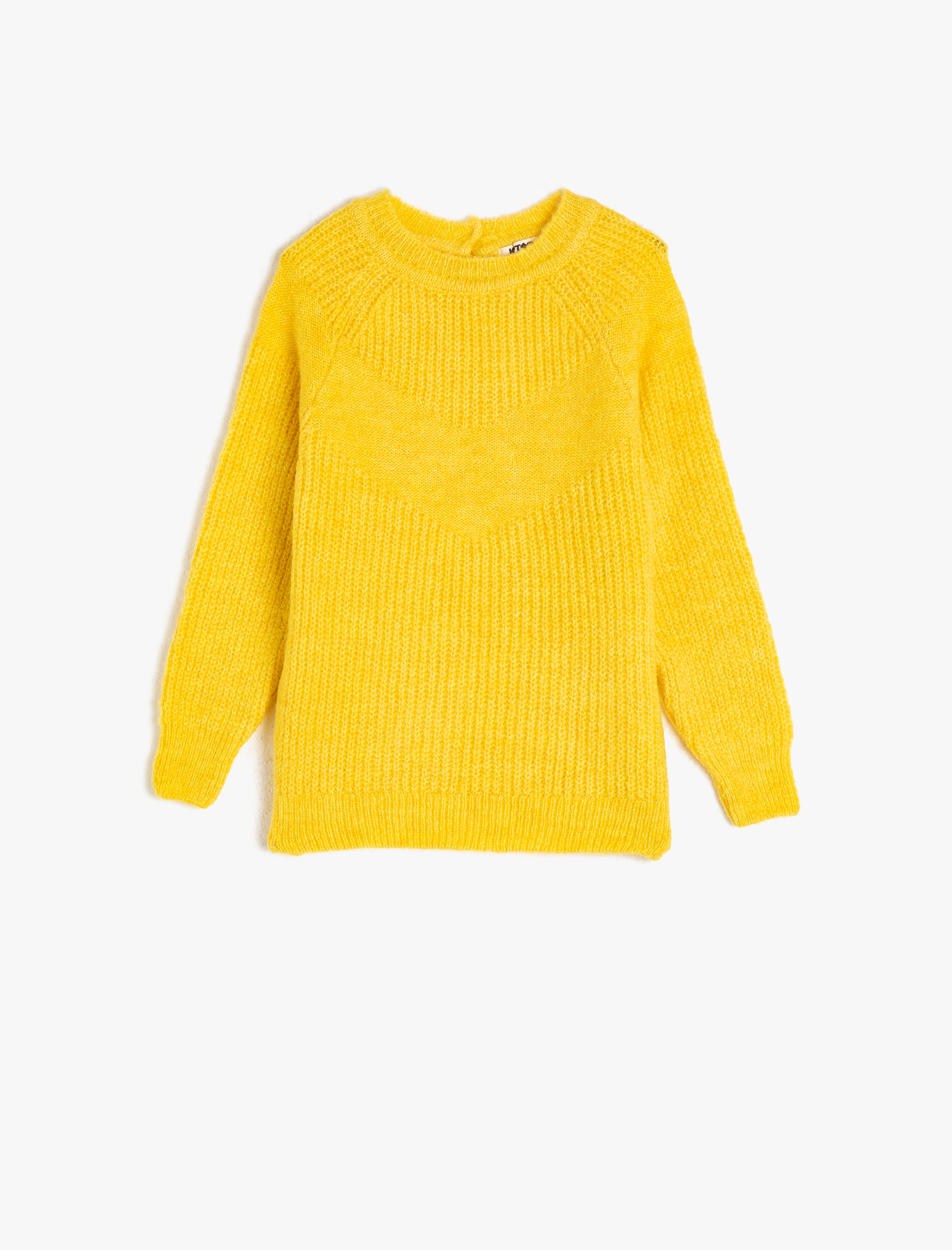  Kız Çocuk Bisiklet Yaka Basic Triko Kazak