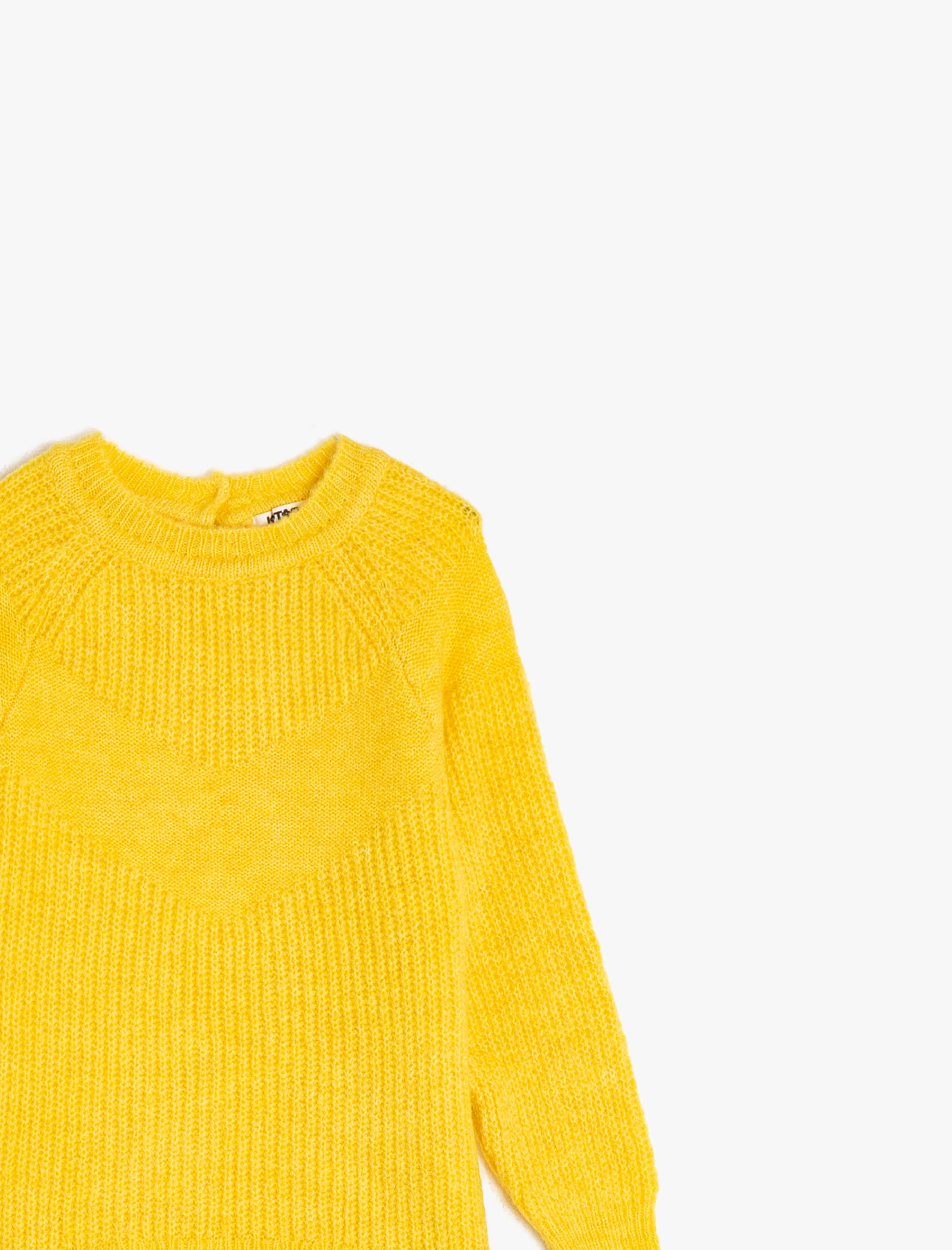  Kız Çocuk Bisiklet Yaka Basic Triko Kazak