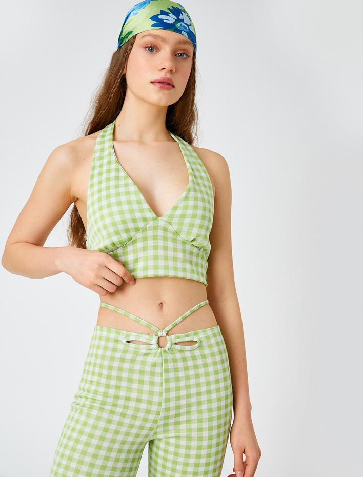  Askılı Halter Yaka Crop Top