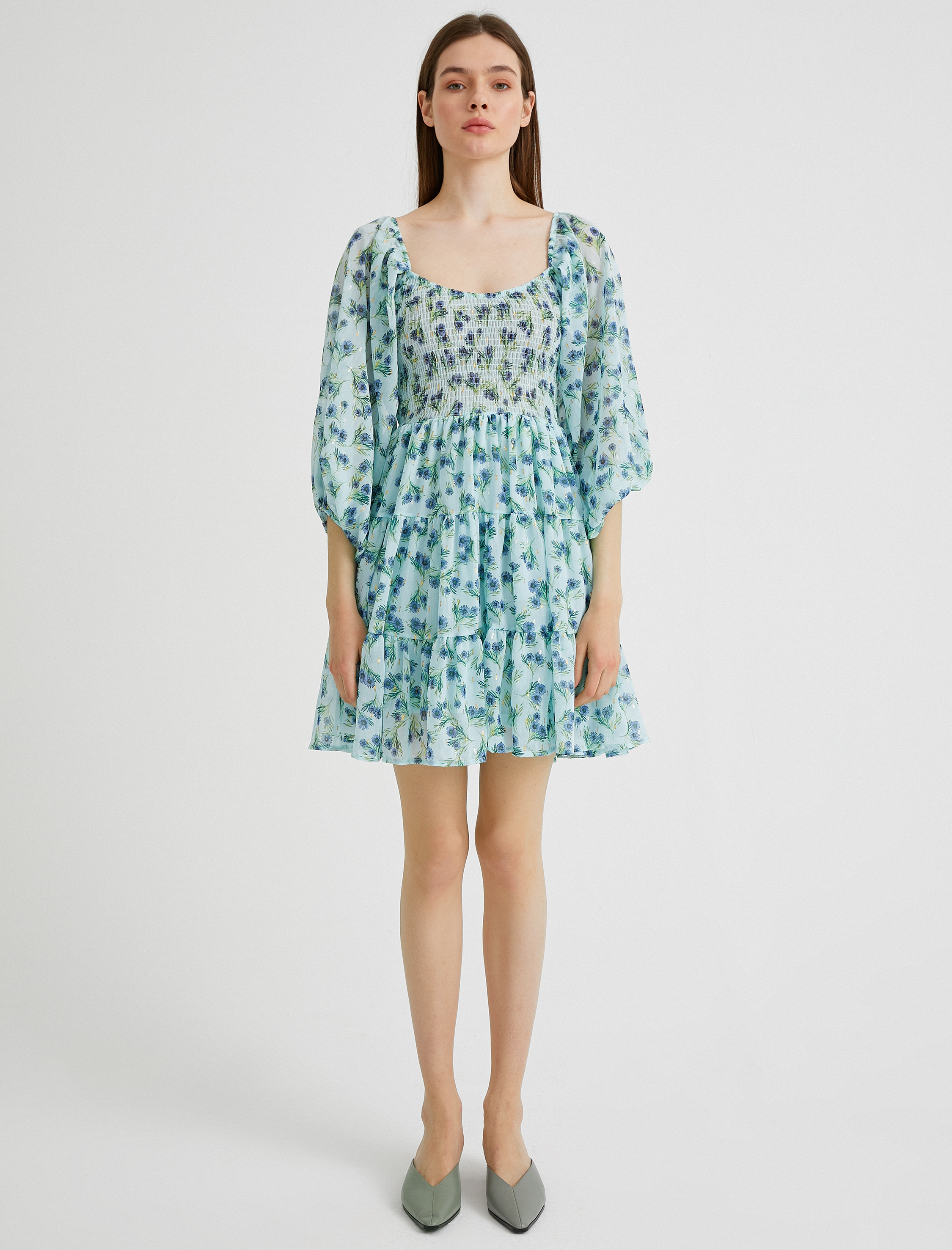   Çiçekli Yazlık Elbise Tül