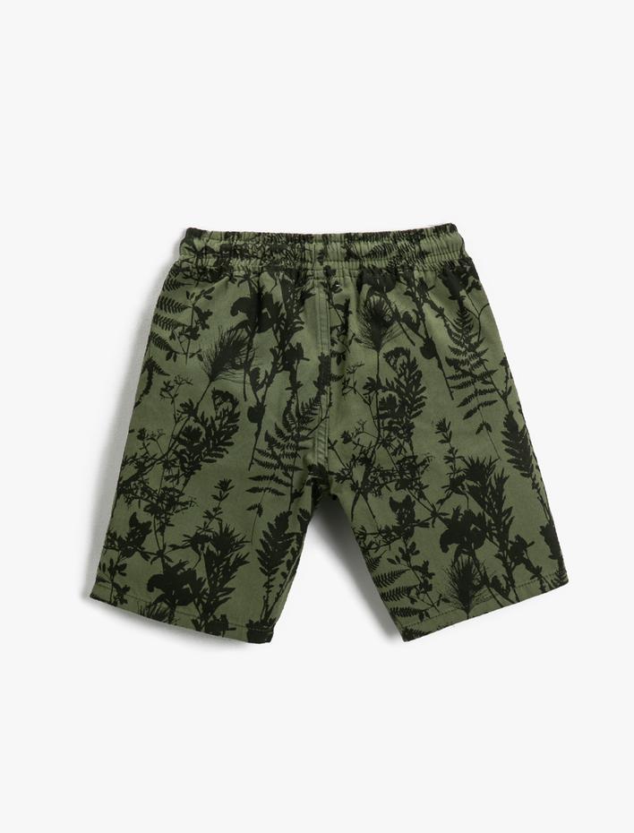 Erkek Çocuk Baskılı Beli Bağcıklı Şort Pamuklu