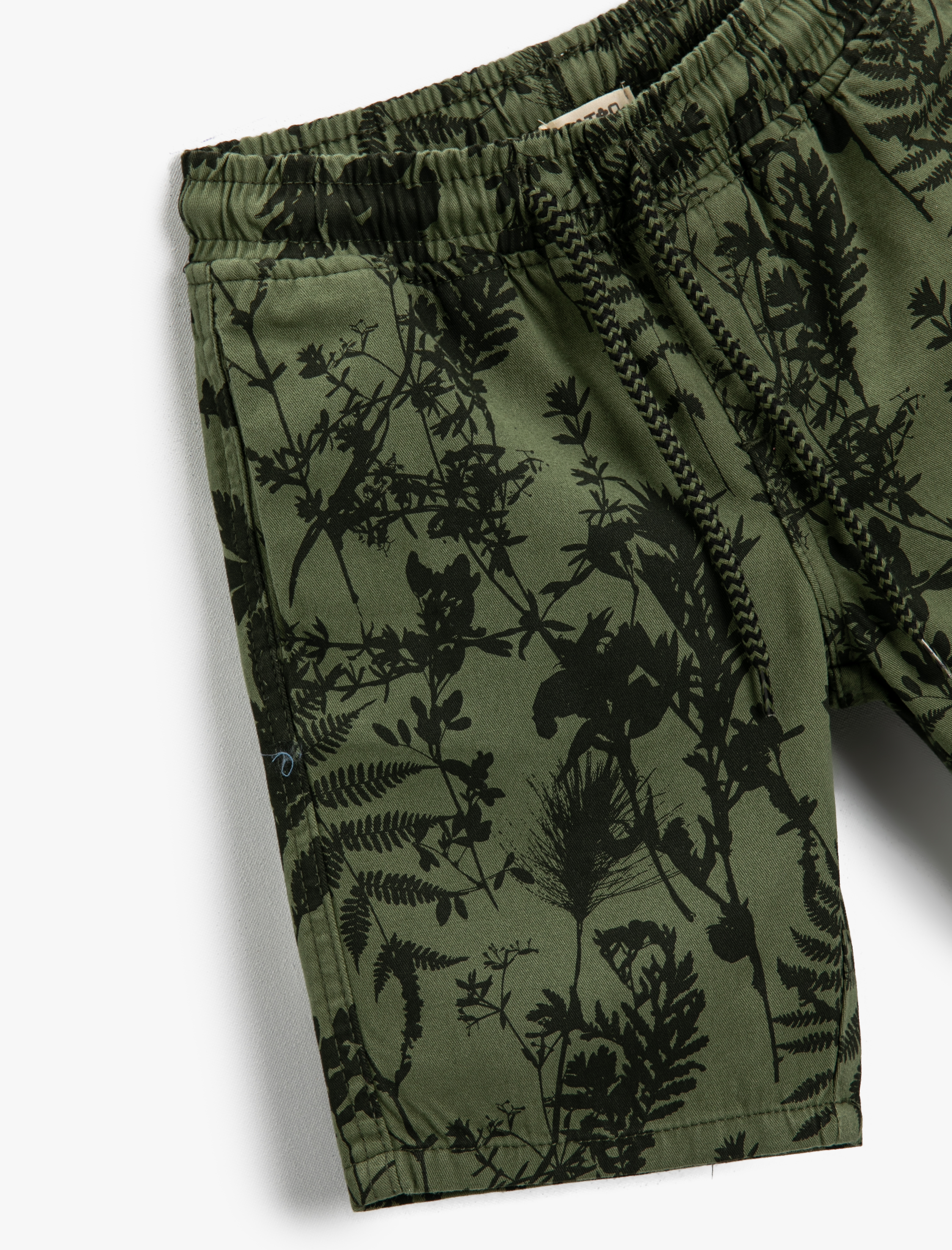  Erkek Çocuk Baskılı Beli Bağcıklı Şort Pamuklu