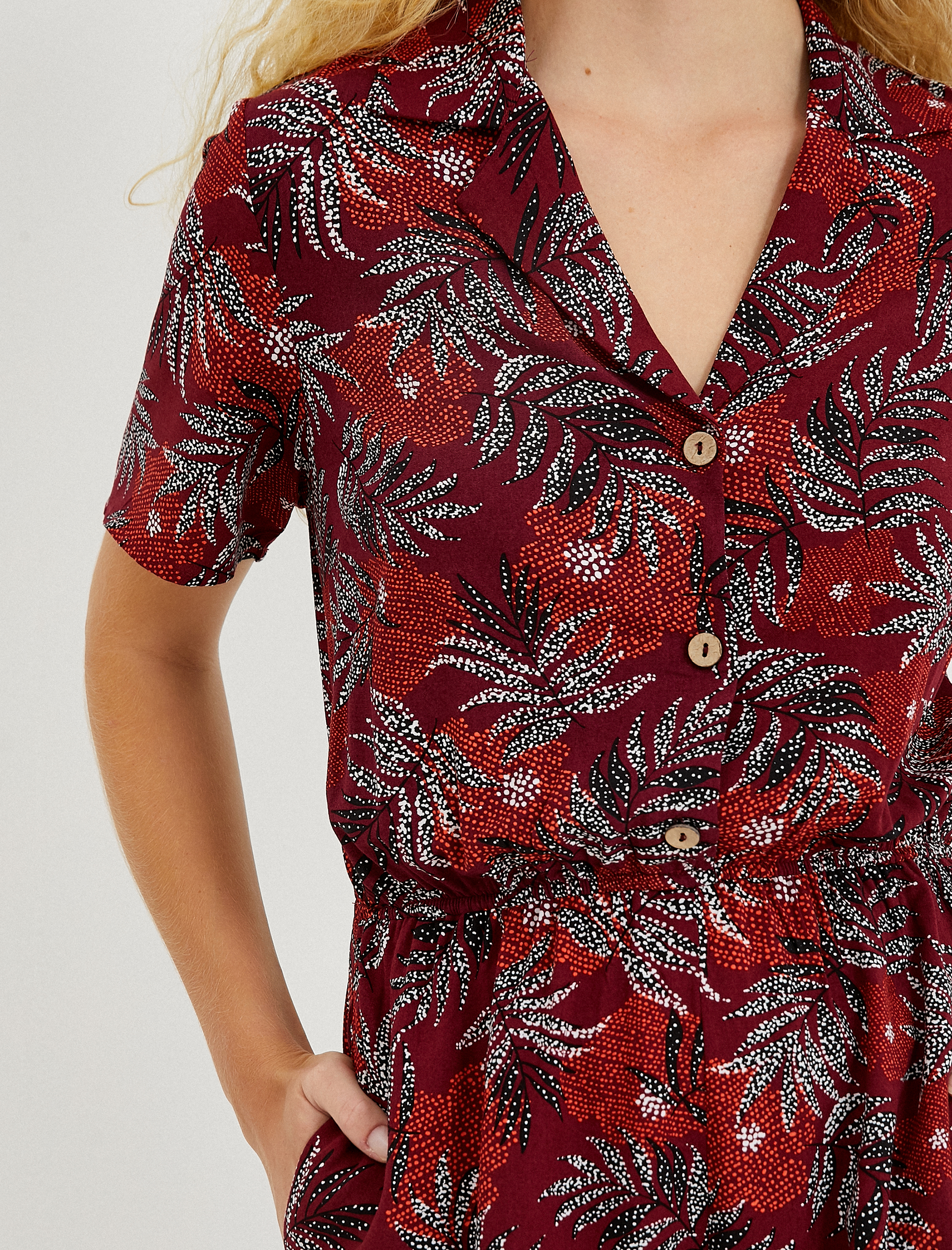   Şort Tulum Kısa Kollu Gömlek Yaka