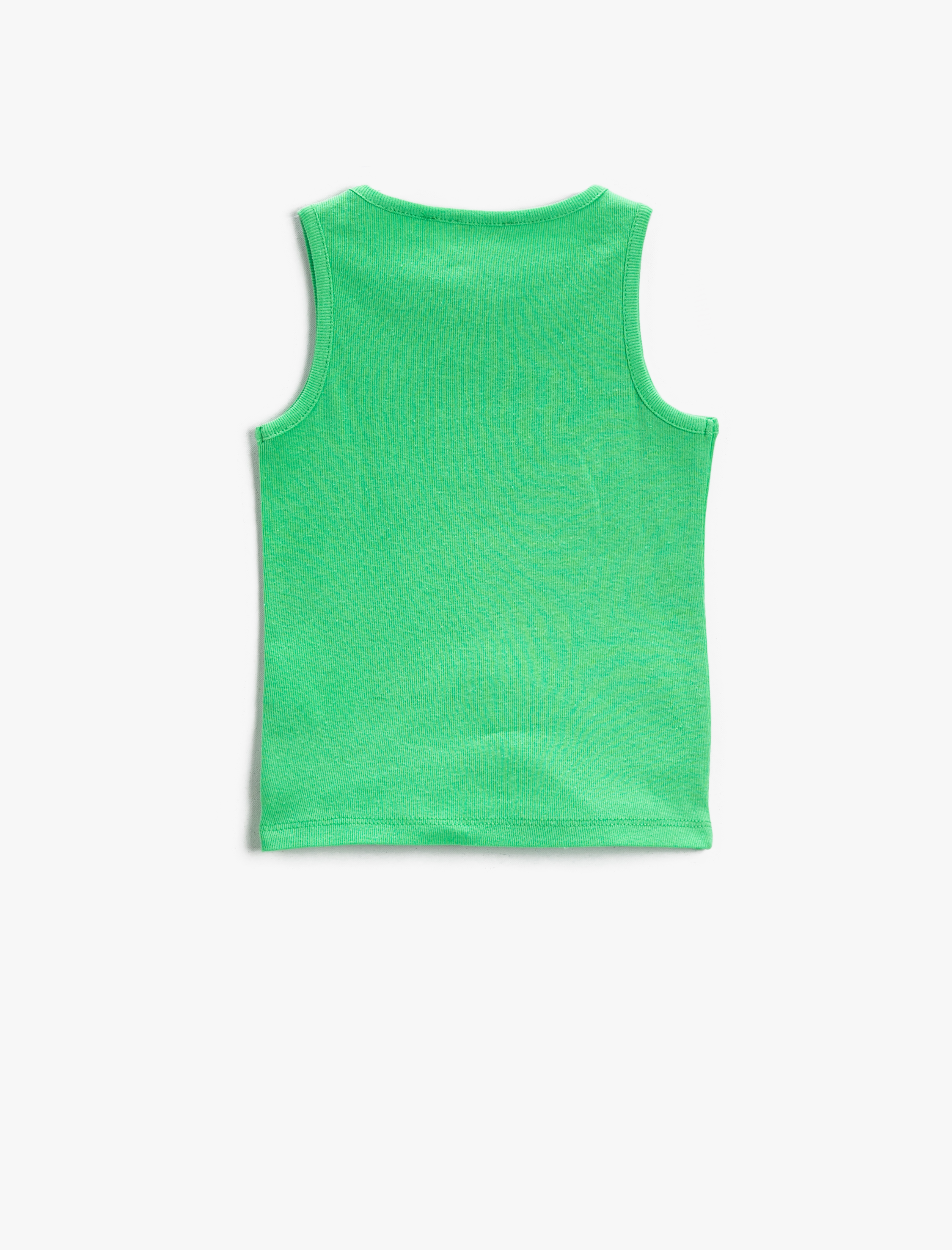  Kız Çocuk Baskılı Crop Atlet Bisiklet Yaka Pamuklu