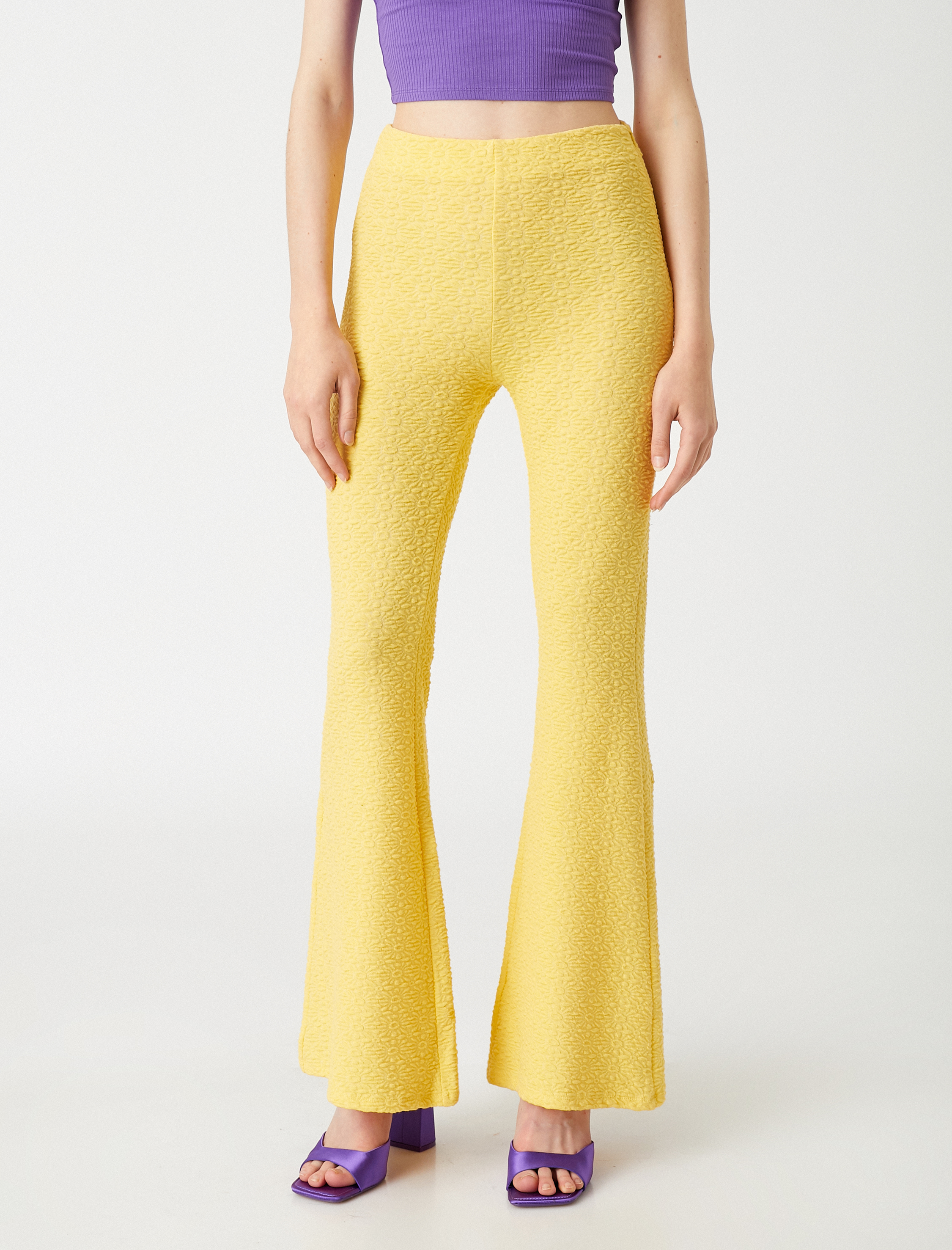   İspanyol Paça Pantolon Desenli