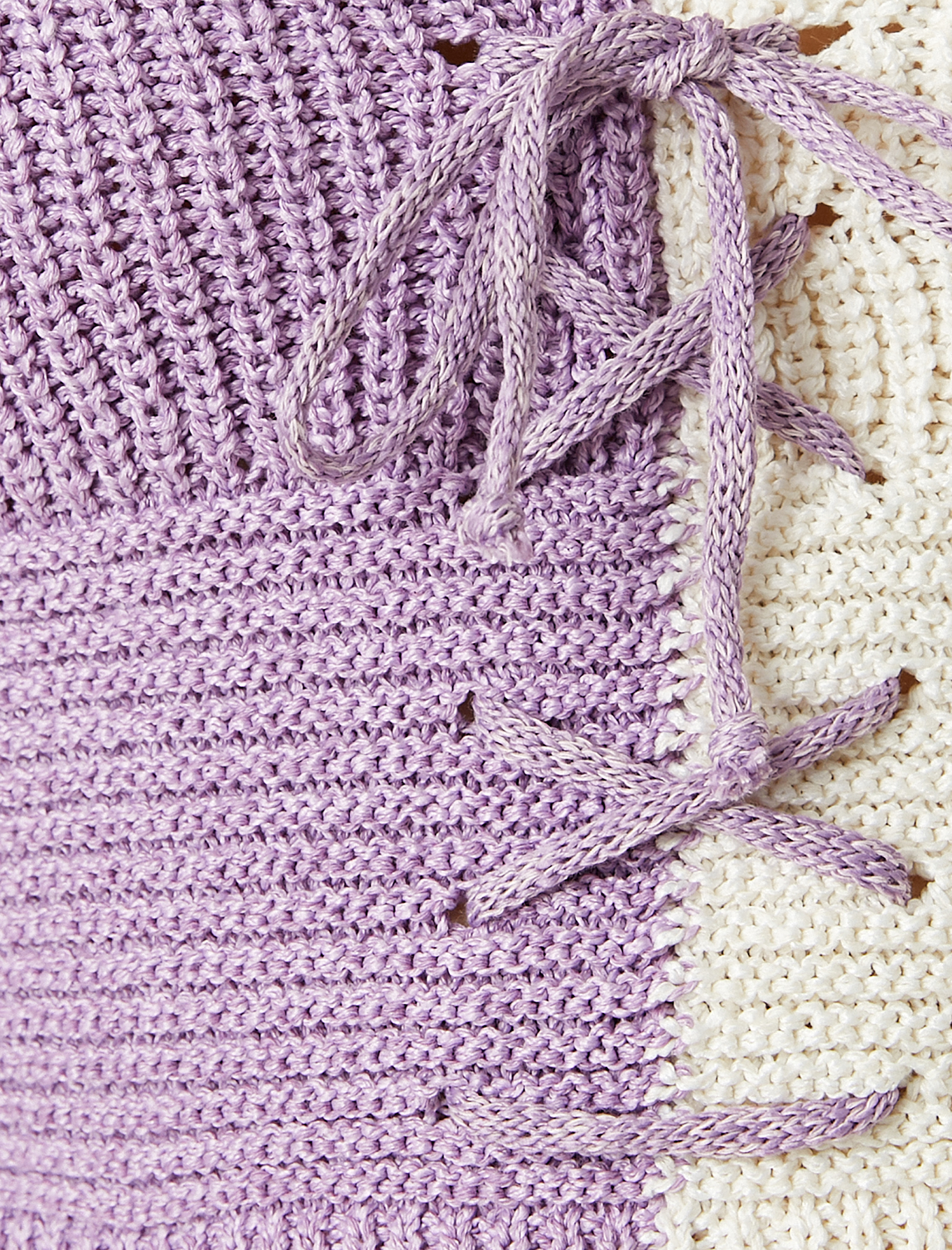   Crop Örgü Atlet Bağlama Detaylı Pamuklu