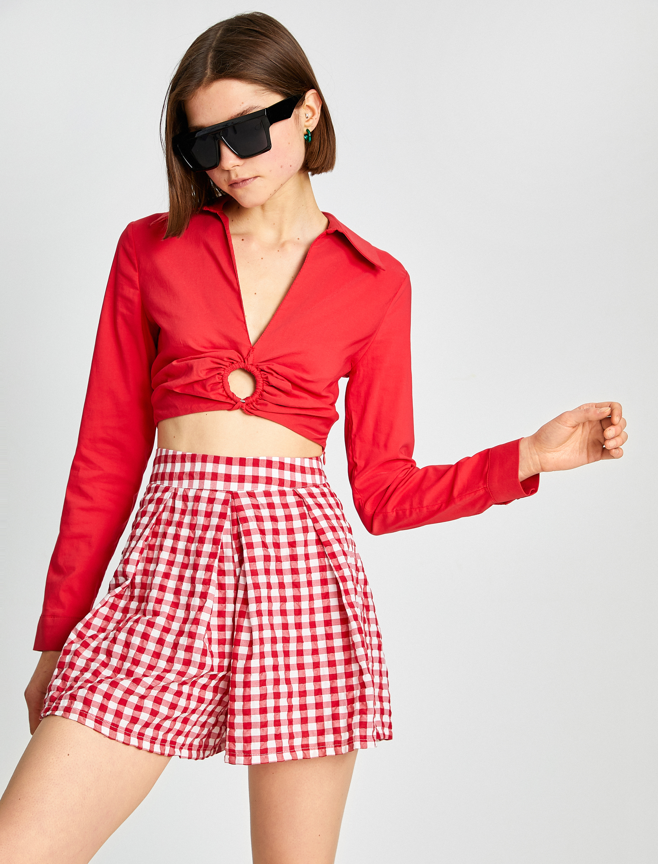   Yüksek Bel Mini Şort