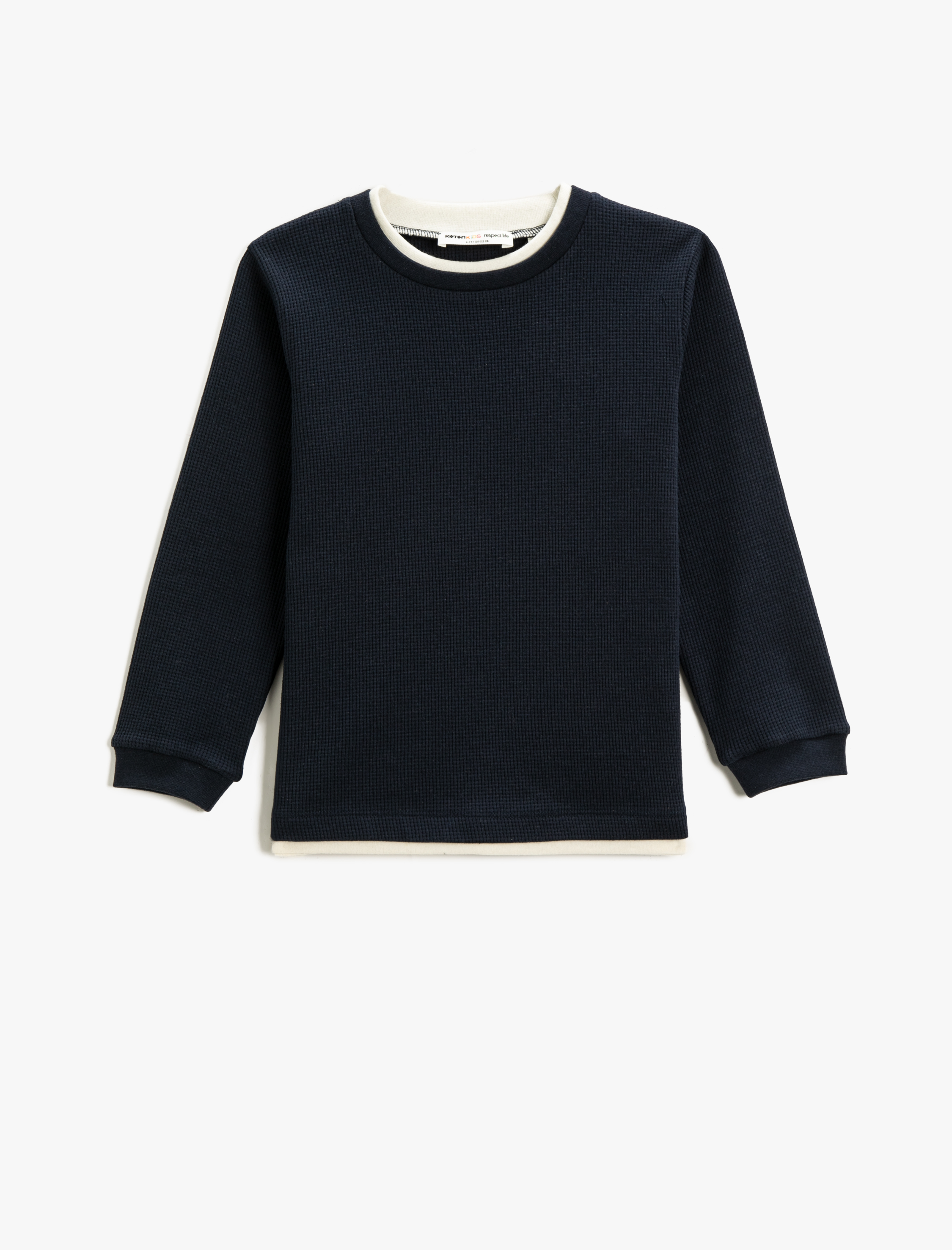  Erkek Çocuk Basic Sweatshirt Bisiklet Yaka