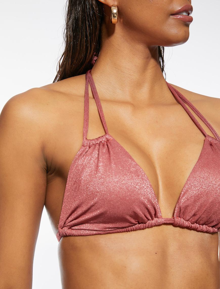   Simli Büzgülü Bikini Üstü